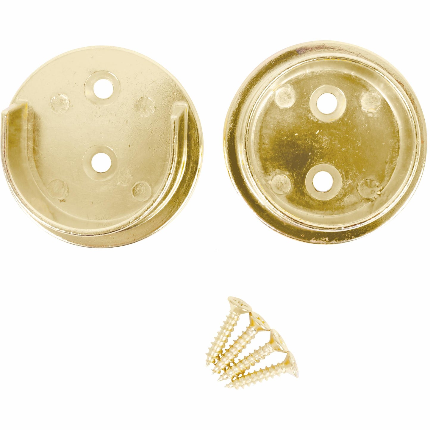 Stone Harbor Hardware Heavy-Duty Pole Sockets, 2 Holes, Polished Brass