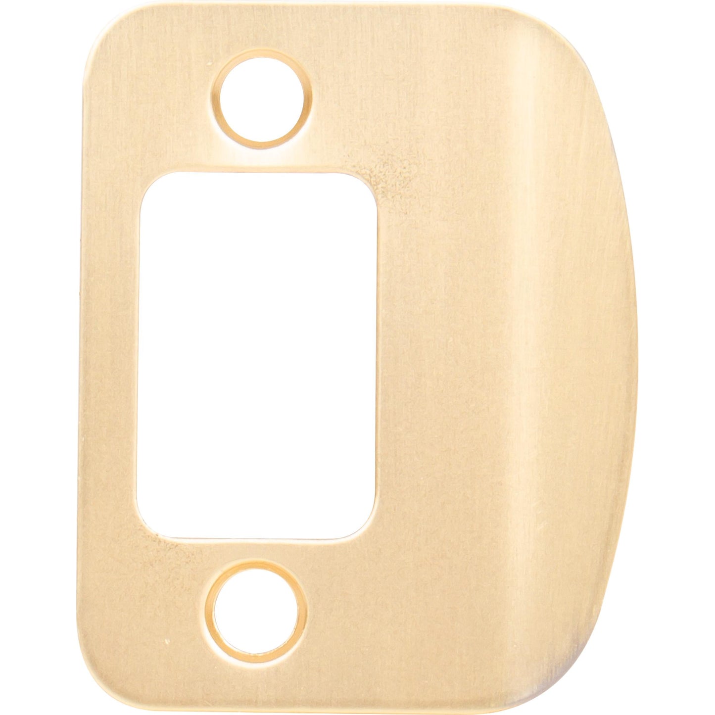 Stone Harbor Hardware Full Lip Round Corner Deadbolt Strike Plate, 2-1/4 Inches, 1-5/8" Center-to-Center, Satin Brass