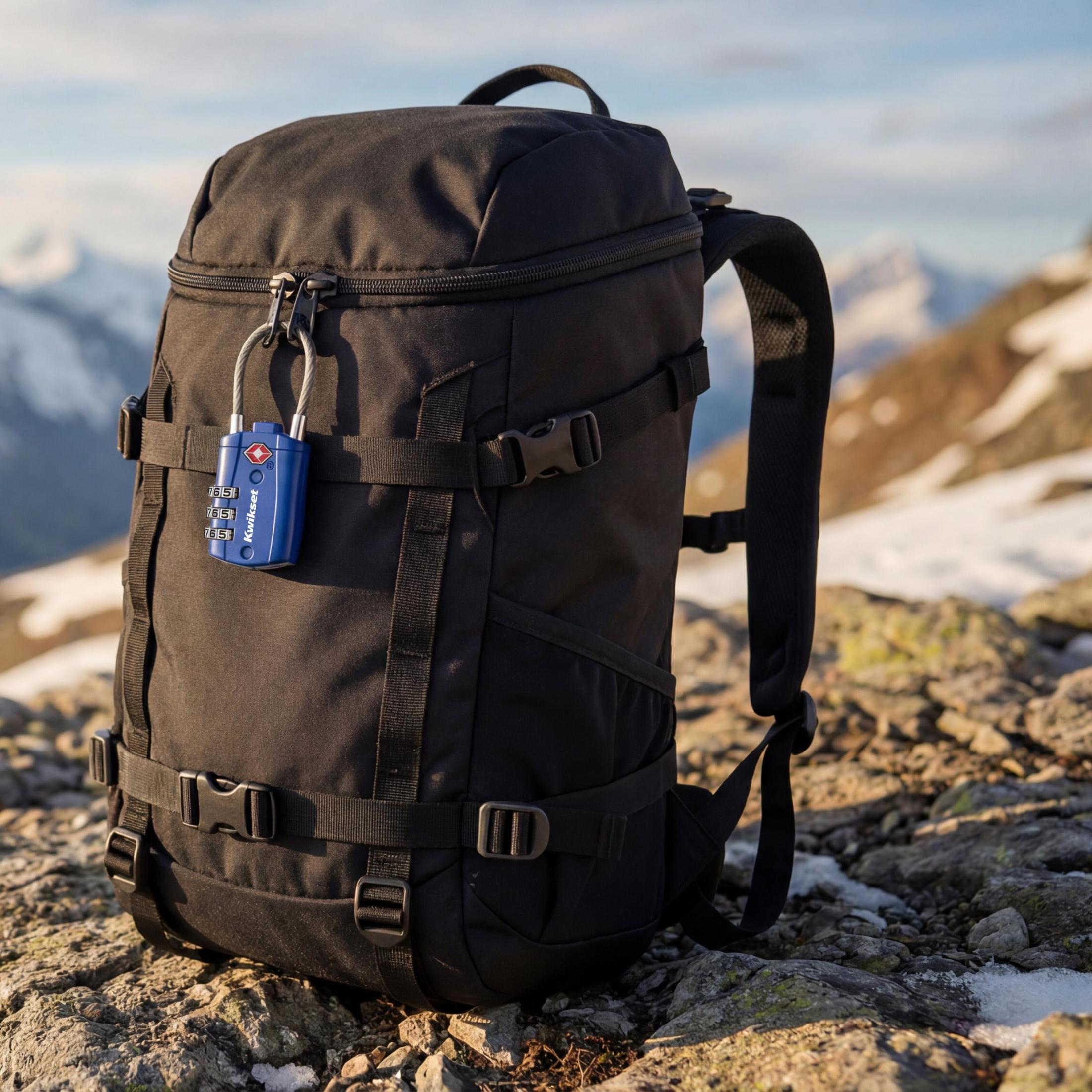 Kwikset 1-3/16" TSA Cable Combination Padlock with 1-1/2" Shackle, 2-Pack, Blue