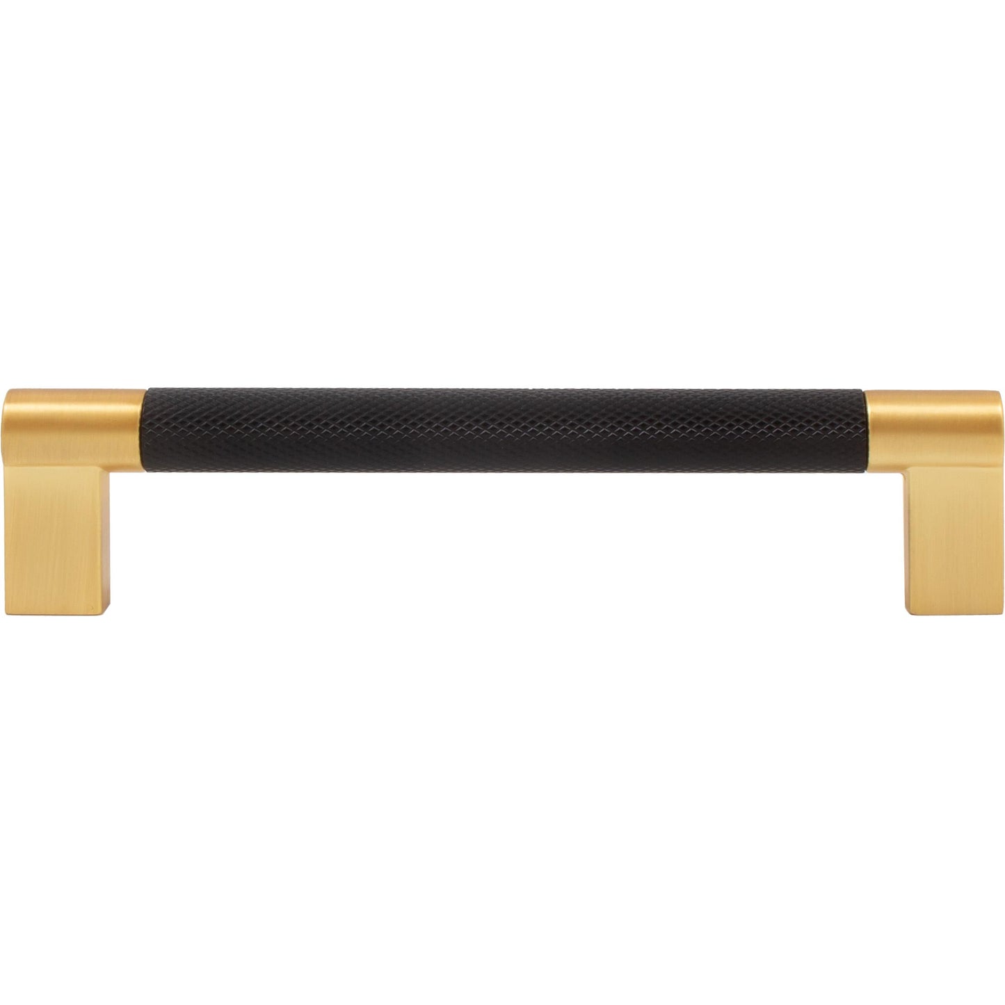 Stone Harbor Hardware Urban Cabinet Pull, 128 Millimeters, Matte Black with Satin Brass Ends