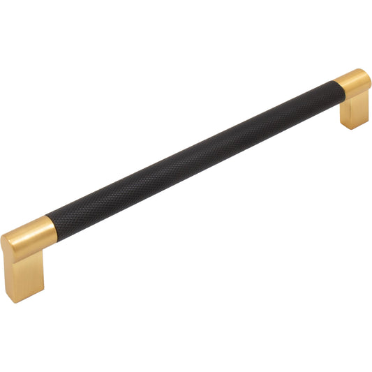 Stone Harbor Hardware Urban Cabinet Pull, 192 Millimeters, Matte Black with Satin Brass Ends