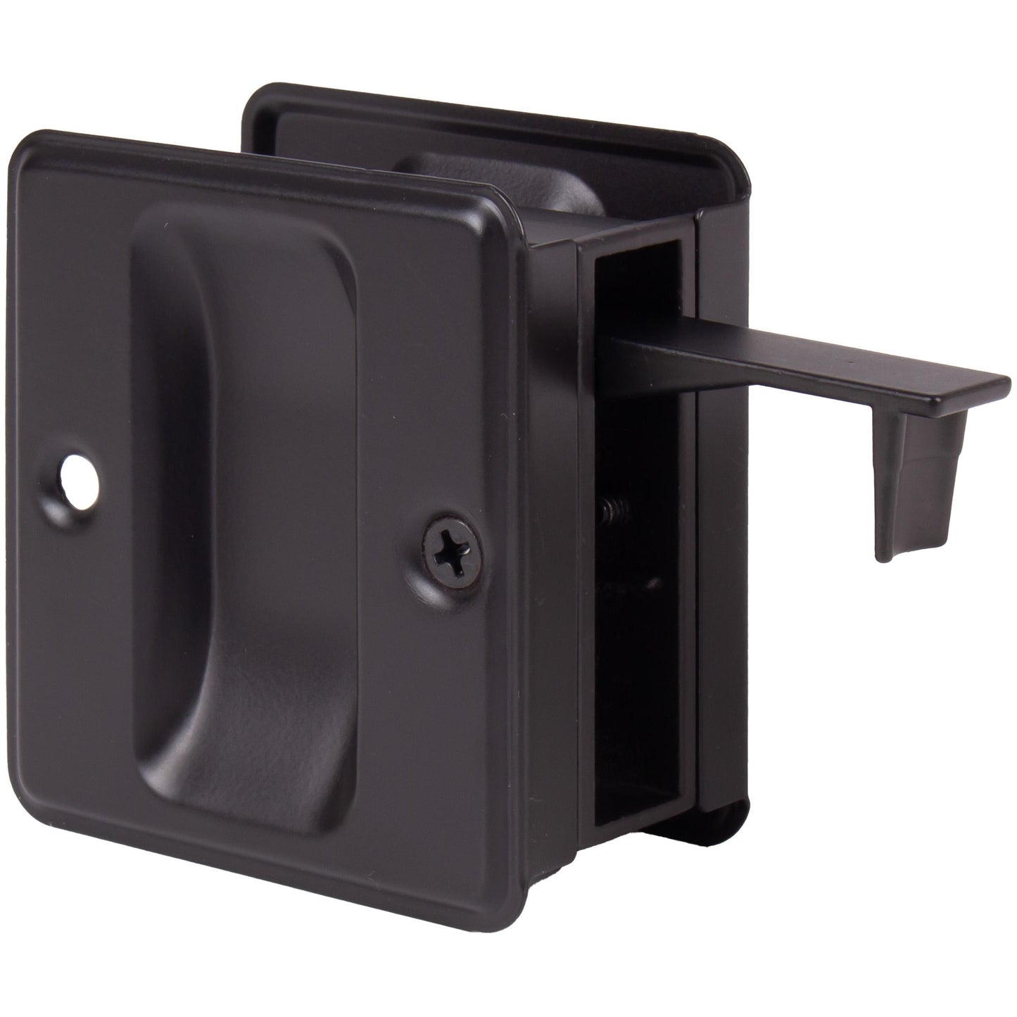 Stone Harbor Hardware Square Pocket Door Lock, Passage Function, Oil-Rubbed Bronze