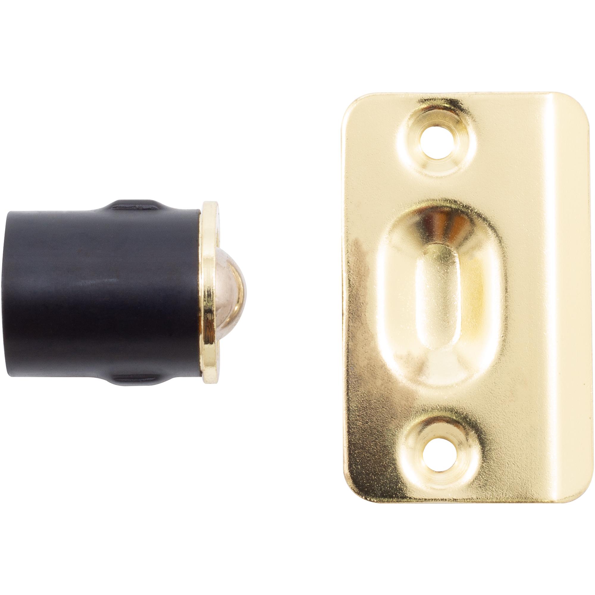 Stone Harbor Hardware Die-Cast Drive-In Ball Catch, 1" Diameter, Polished Brass