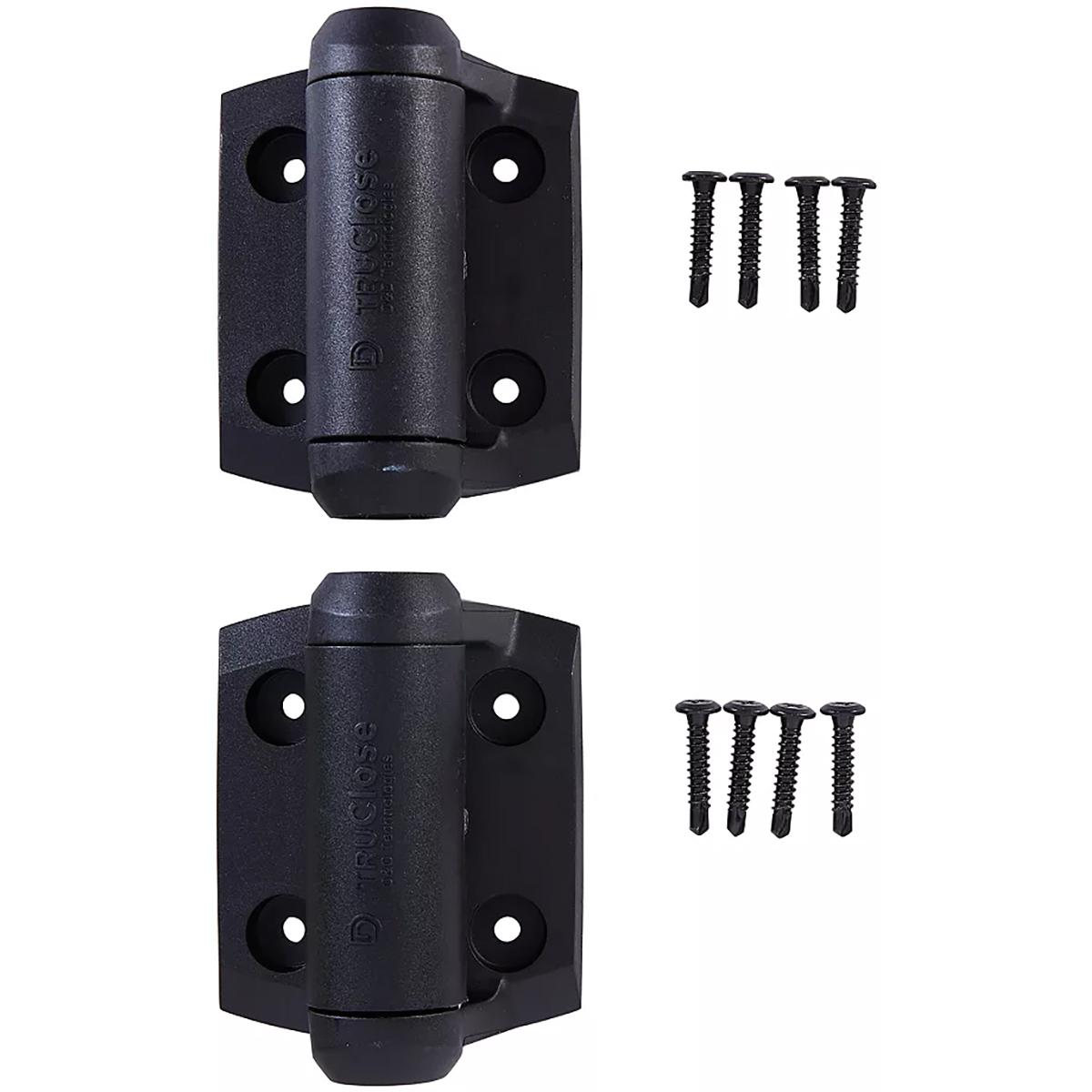 V6212 3-13/16" x 2-1/2" Tru-Close Narrow Spring Hinge for Metal Gates - Black