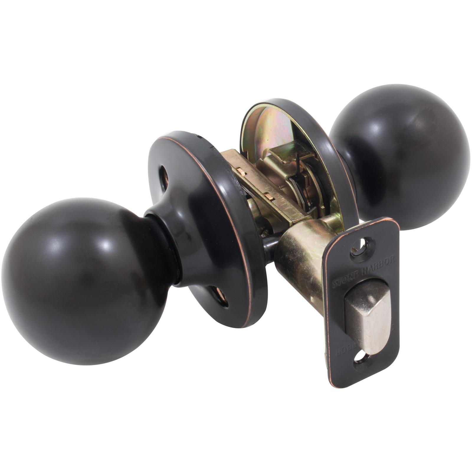 Stone Harbor Hardware Ball Door Knob, Passage (Hall/Closet) Latch, Vintage Bronze