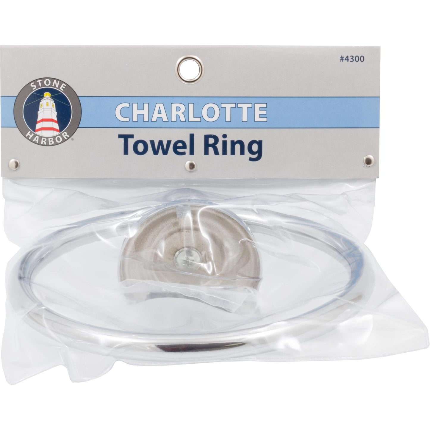 Stone Harbor Hardware Charlotte Towel Ring, Polished Chrome