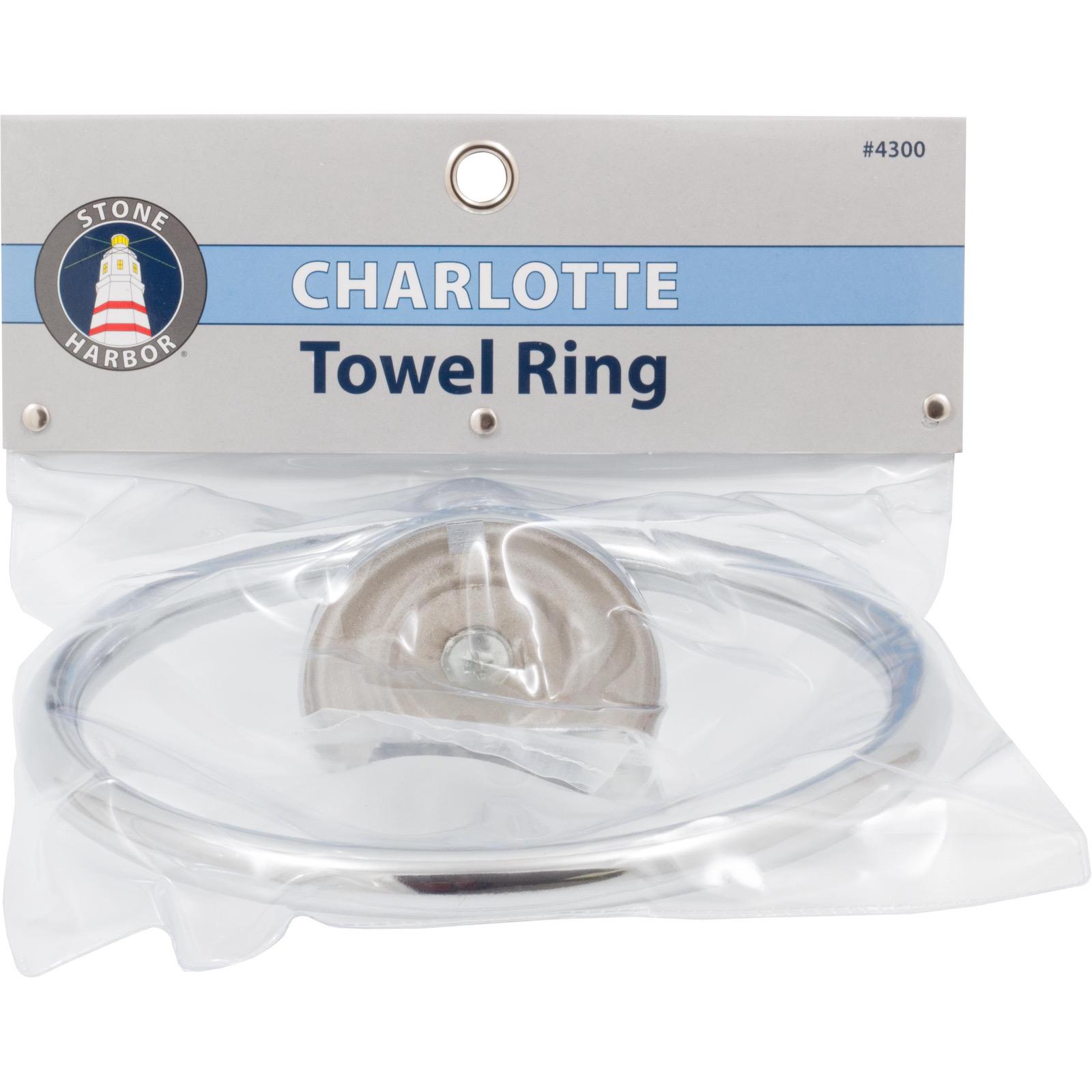 Stone Harbor Hardware Charlotte Towel Ring, Polished Chrome