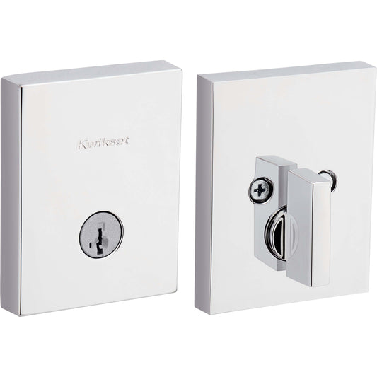 258 RCT SMT 26 6AL STRKP K3 San Clemente Rectangular 1-Cyl Deadbolt - Polished Chrome