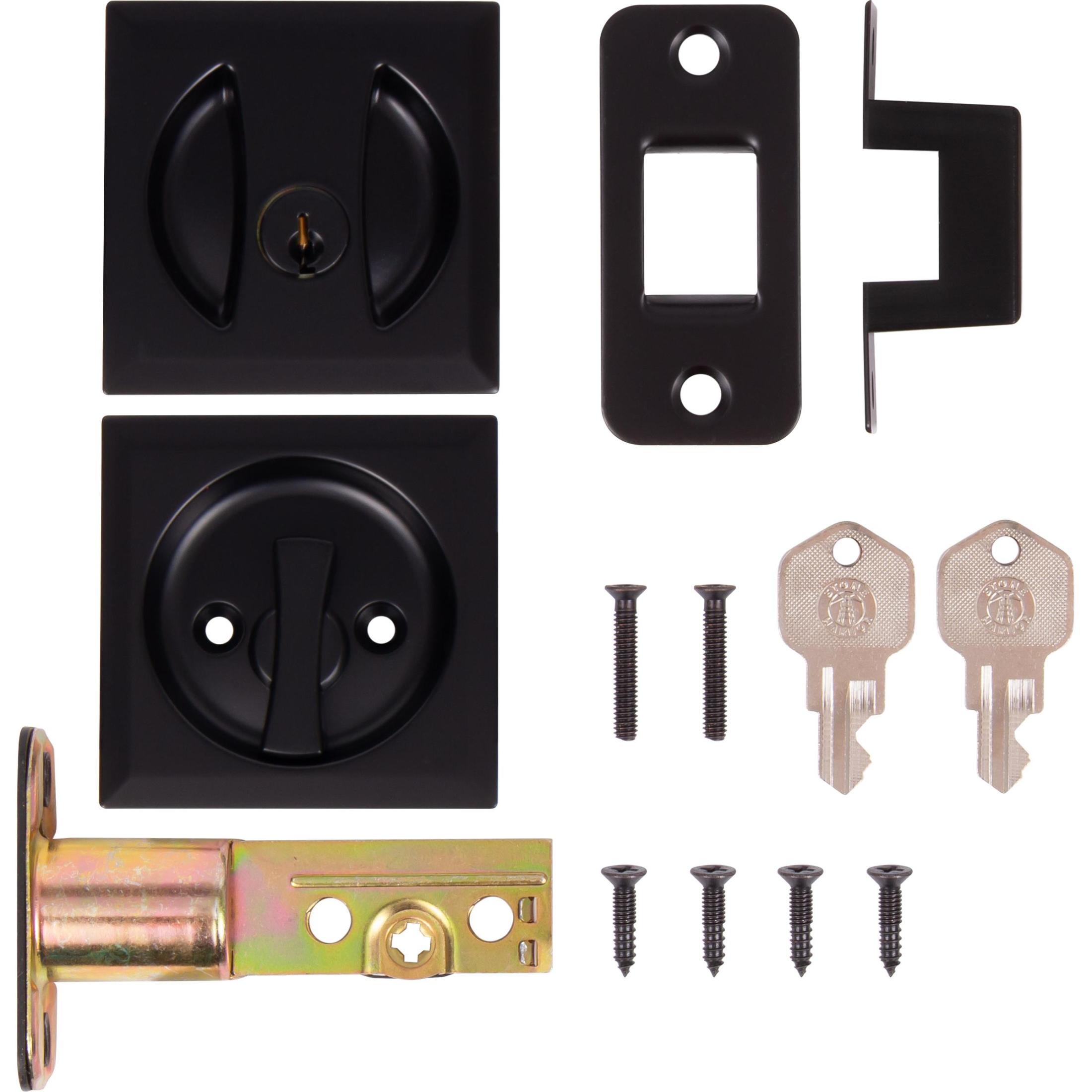 Contemporary Square Pocket Door Lock Entry