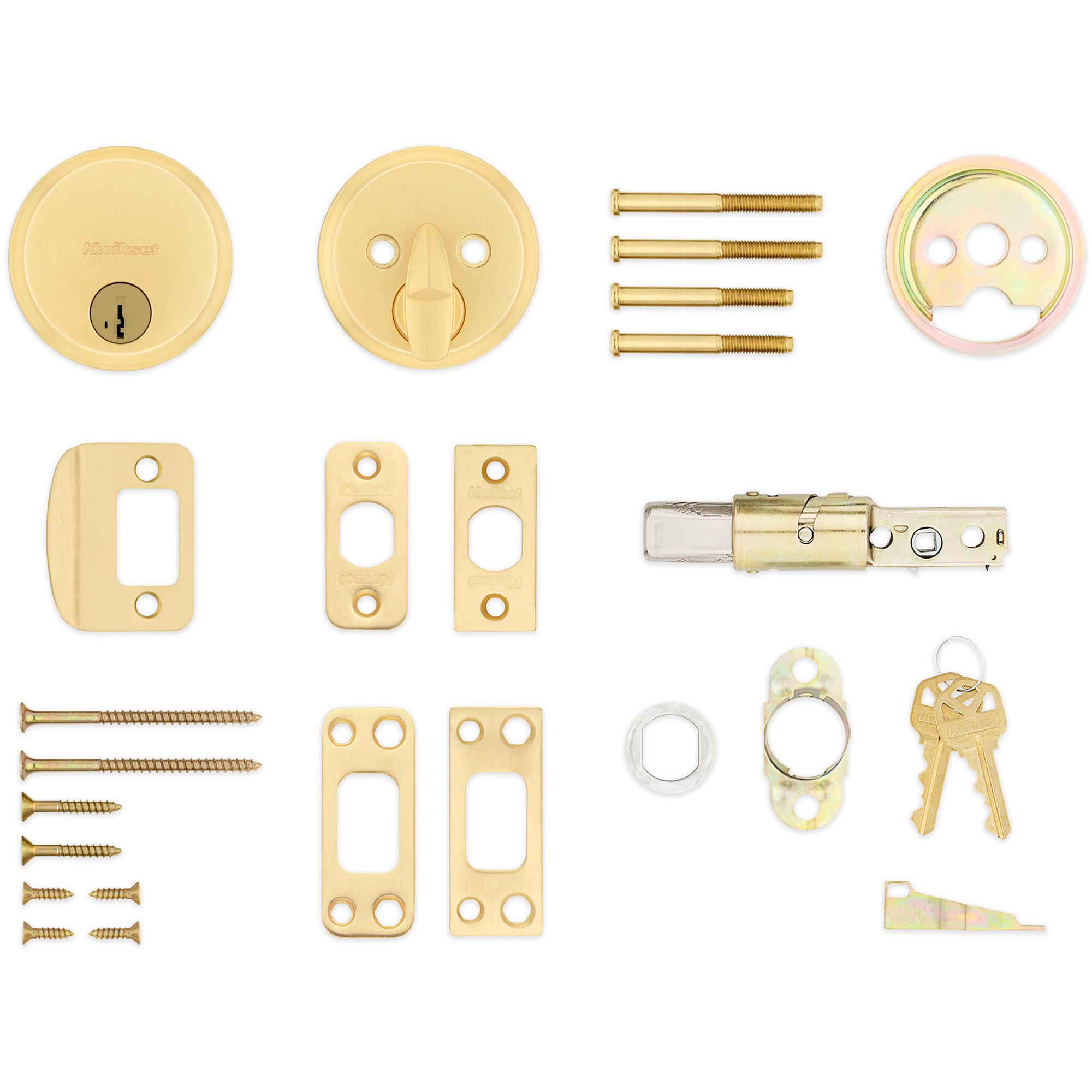 258 4 SMT 6AL STRKP K3 Hometown 1-Cyl Deadbolt - Satin Brass