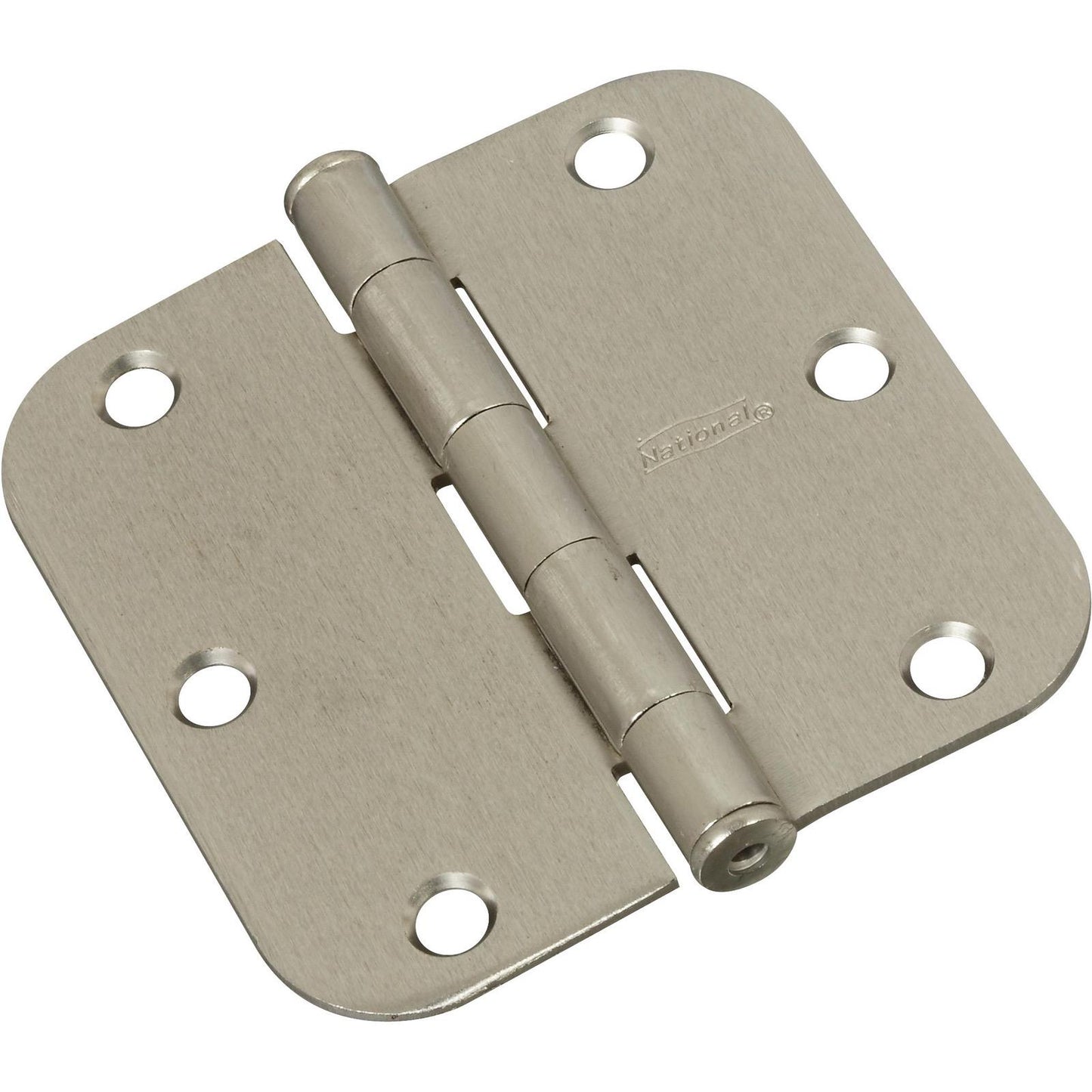 National Hardware - V512R5/8 3-1/2" 5/8R Hinge 3/pk - Satin Nickel