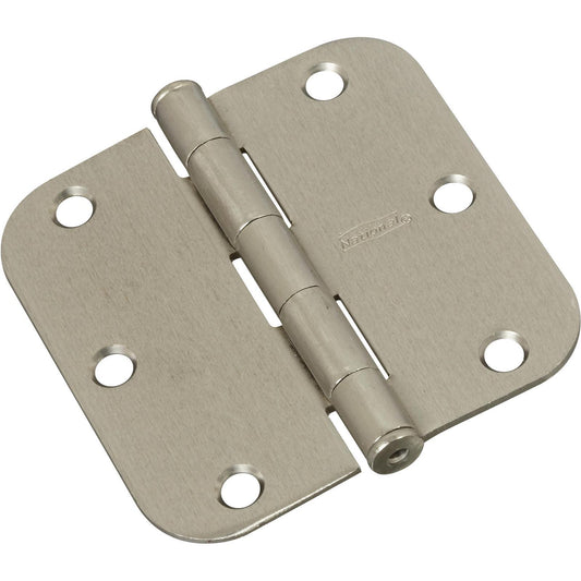 National Hardware - V512R5/8 3-1/2" 5/8R Hinge 3/pk - Satin Nickel