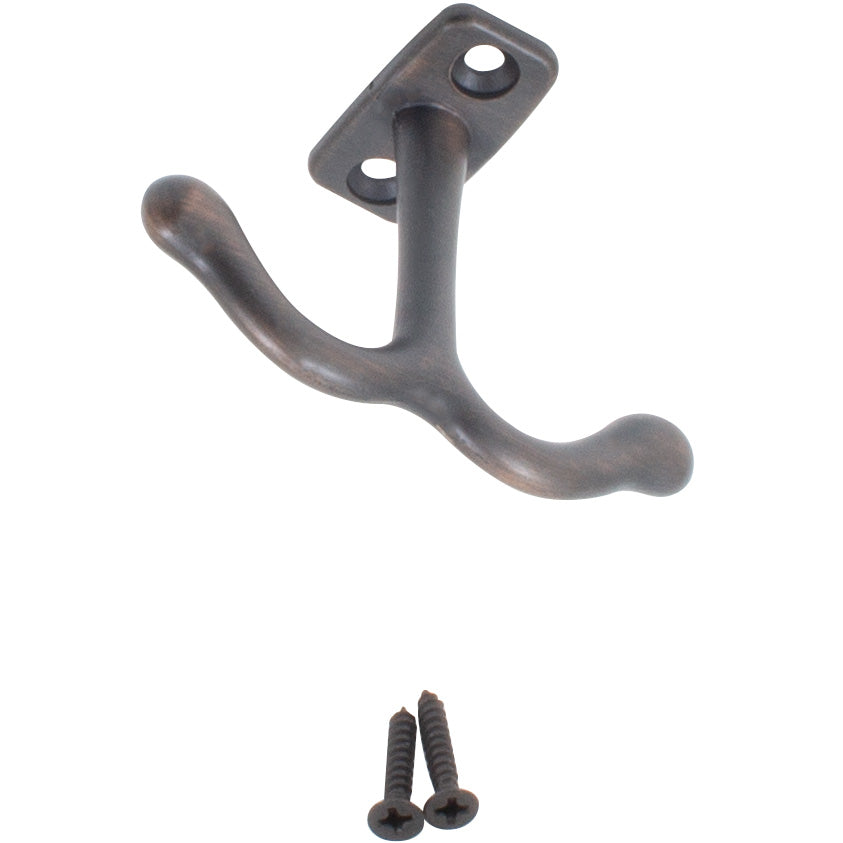 Stone Harbor Hardware Ceiling/Locker Hook, 3-1/8" Wide, 2-1/8" Projection, Vintage Bronze