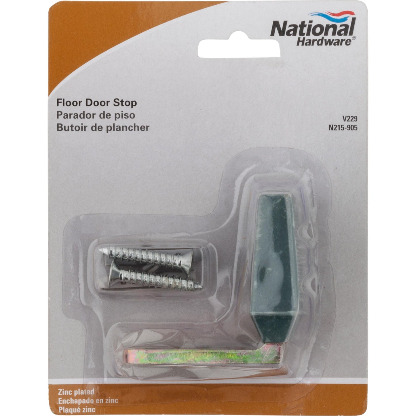 National Hardware - V229 Floor Door Stop - Zinc Plated