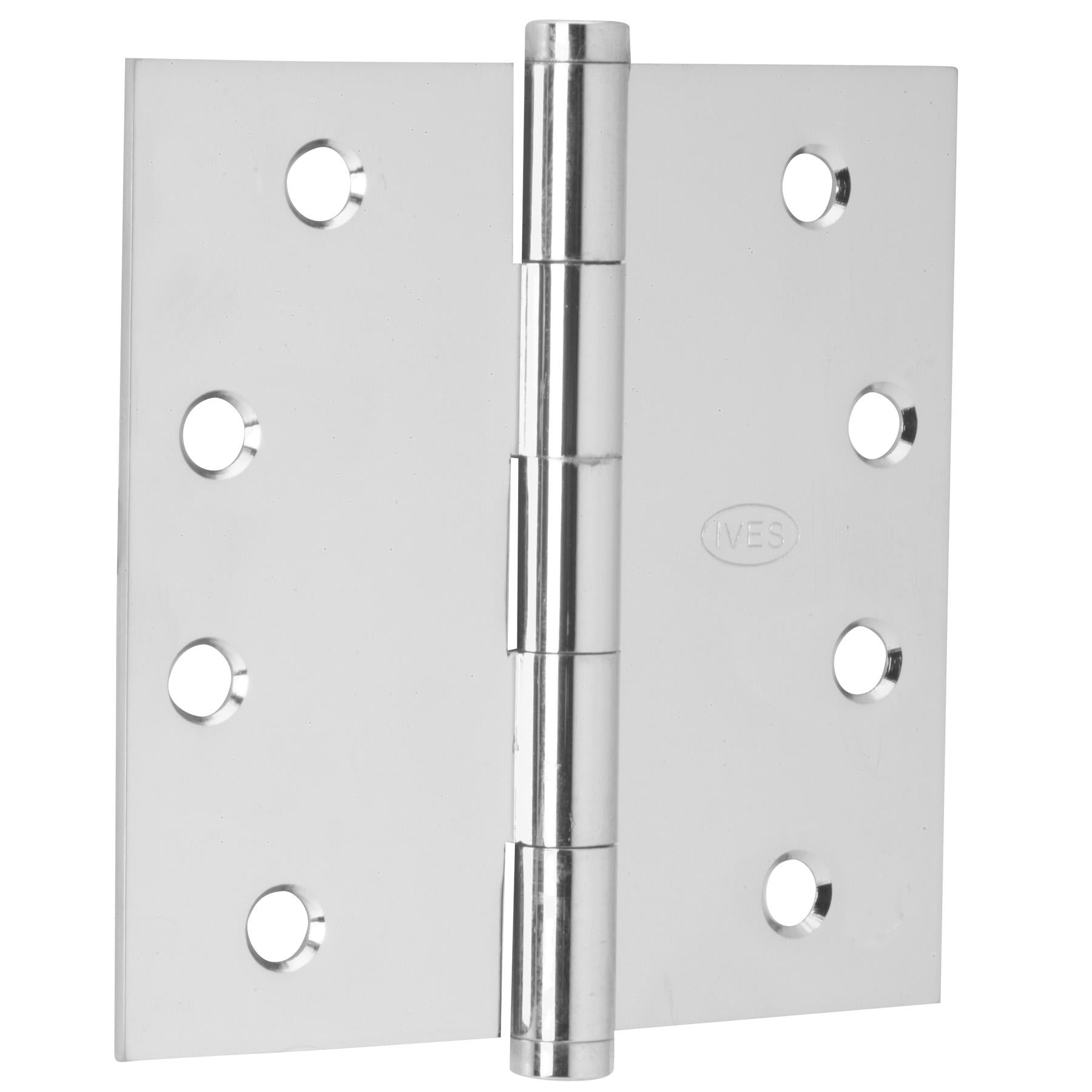 1020RPF-625E 4" SQR Door Hinge 3/pk - Polished Chrome