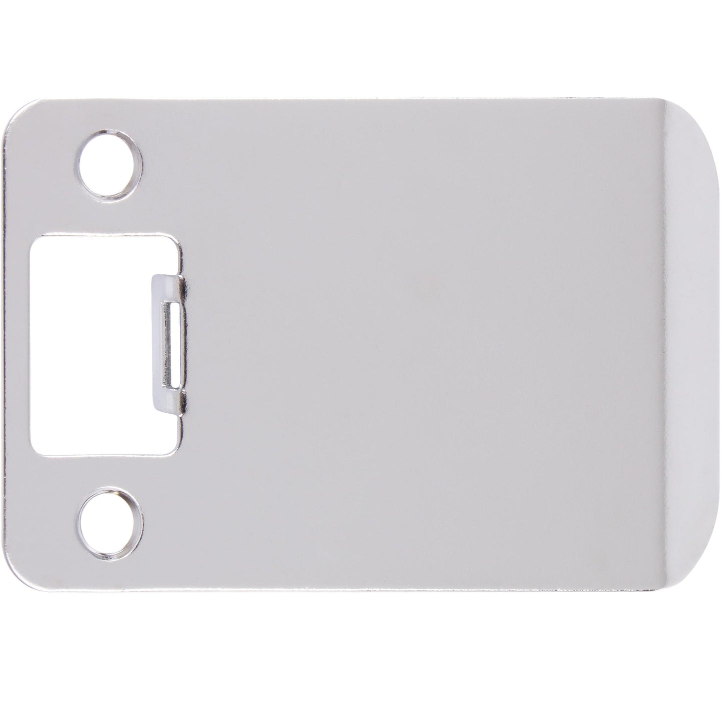 Stone Harbor Hardware Round Corner Extended Lip Strike Plate, 2-1/4" x 3", (3-1/2" Overall Length), Polished Chrome