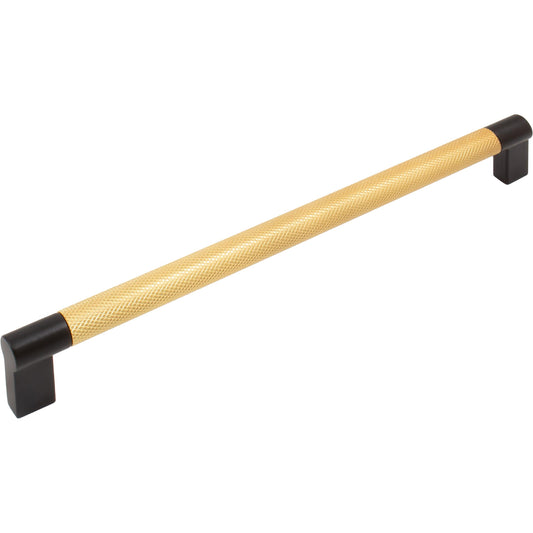 Stone Harbor Hardware Urban Cabinet Pull, 224 Millimeters, Satin Brass with Matte Black Ends