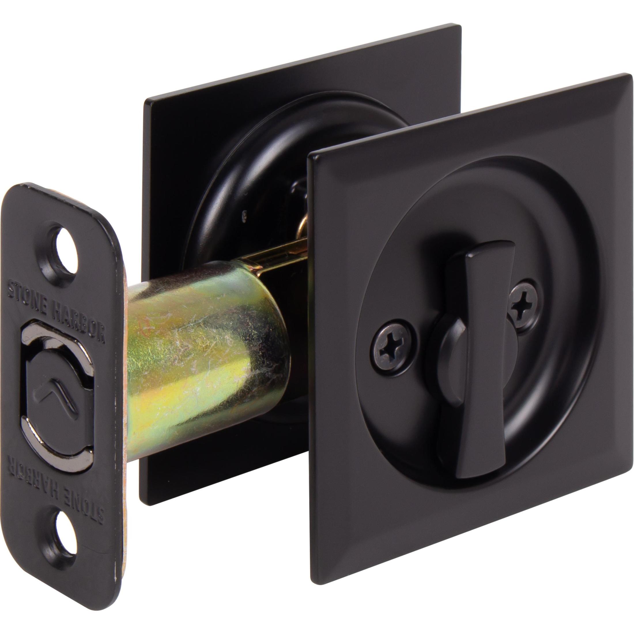 Contemporary Square Pocket Door Lock Entry
