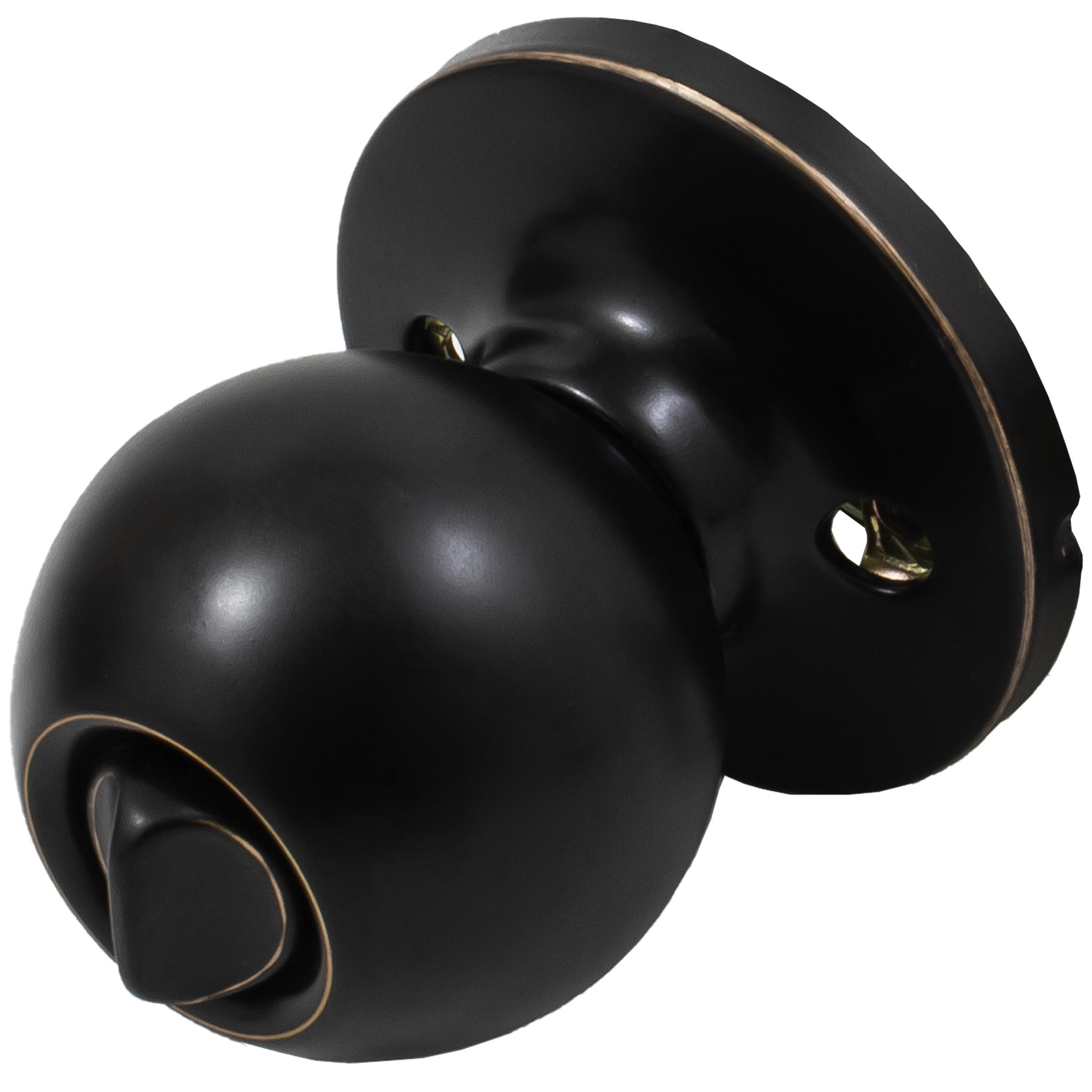 Stone Harbor Hardware Ball Door Knob, Entry Latch, KW Keyway, Vintage Bronze