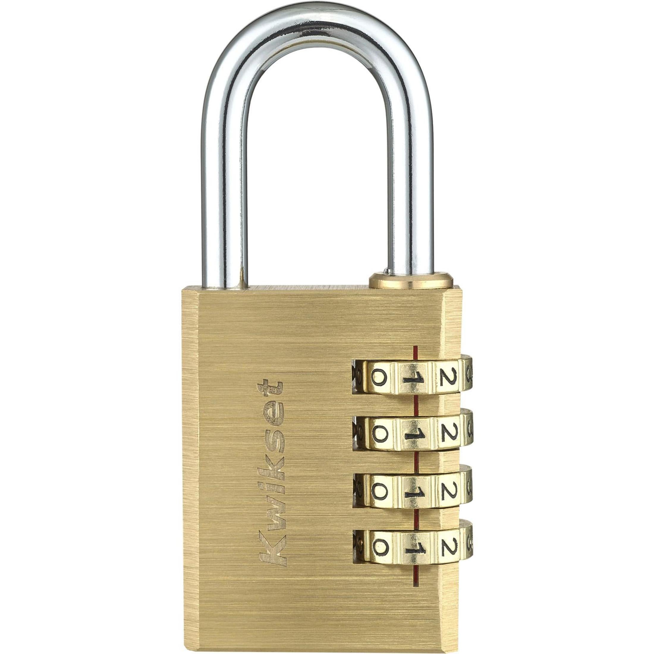 Kwikset 1-1/2" Brass Combination Padlock with 1-3/16" Shackle