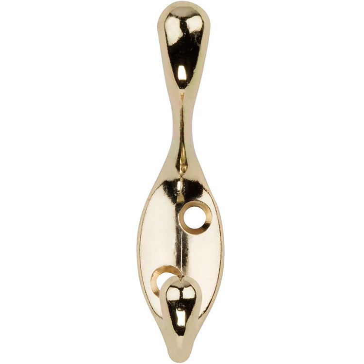 V166 Heavy Duty Coat / Hat Hook - Polished Brass