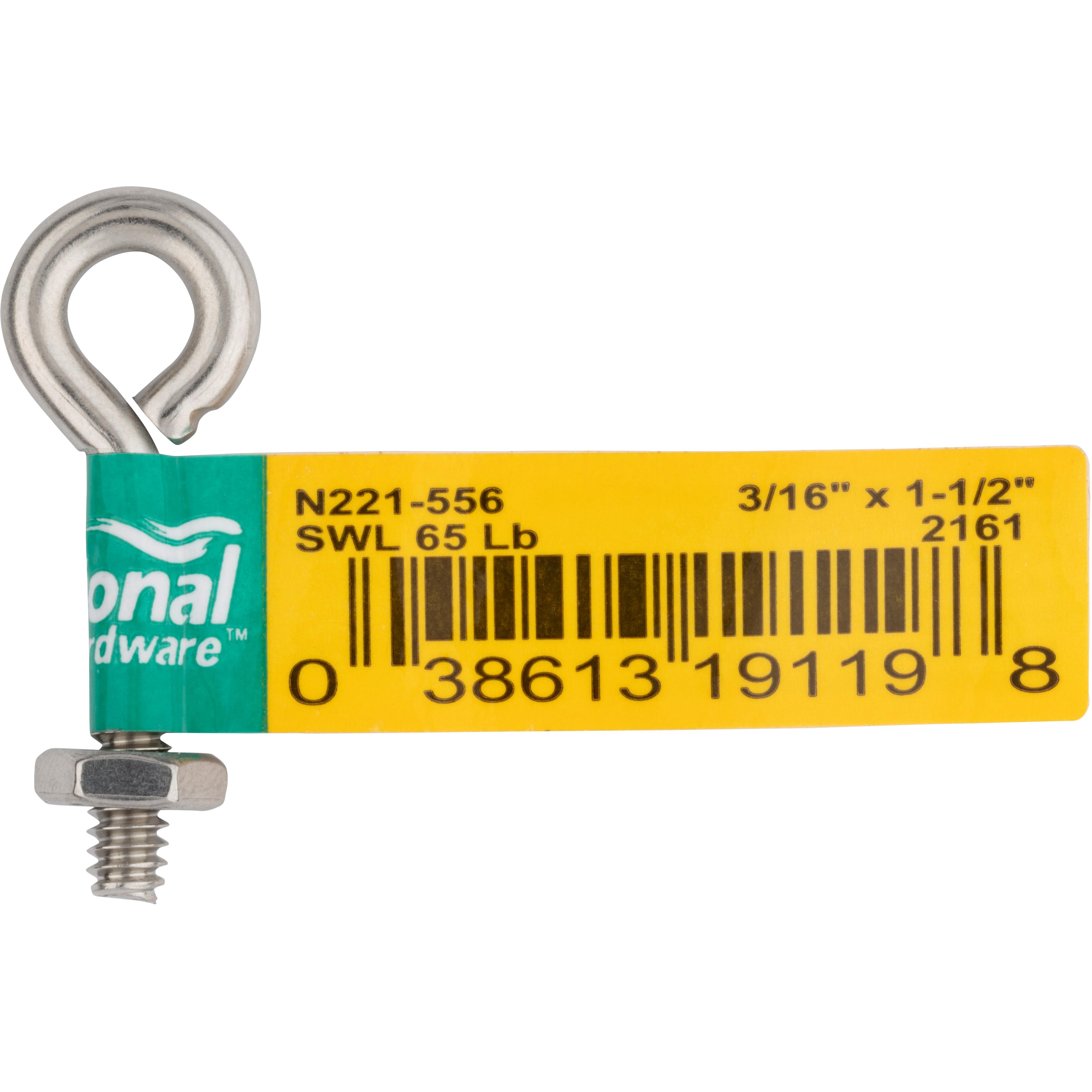 2161BC 3/16" x 1-1/2" Eye Bolt - Stainless Steel