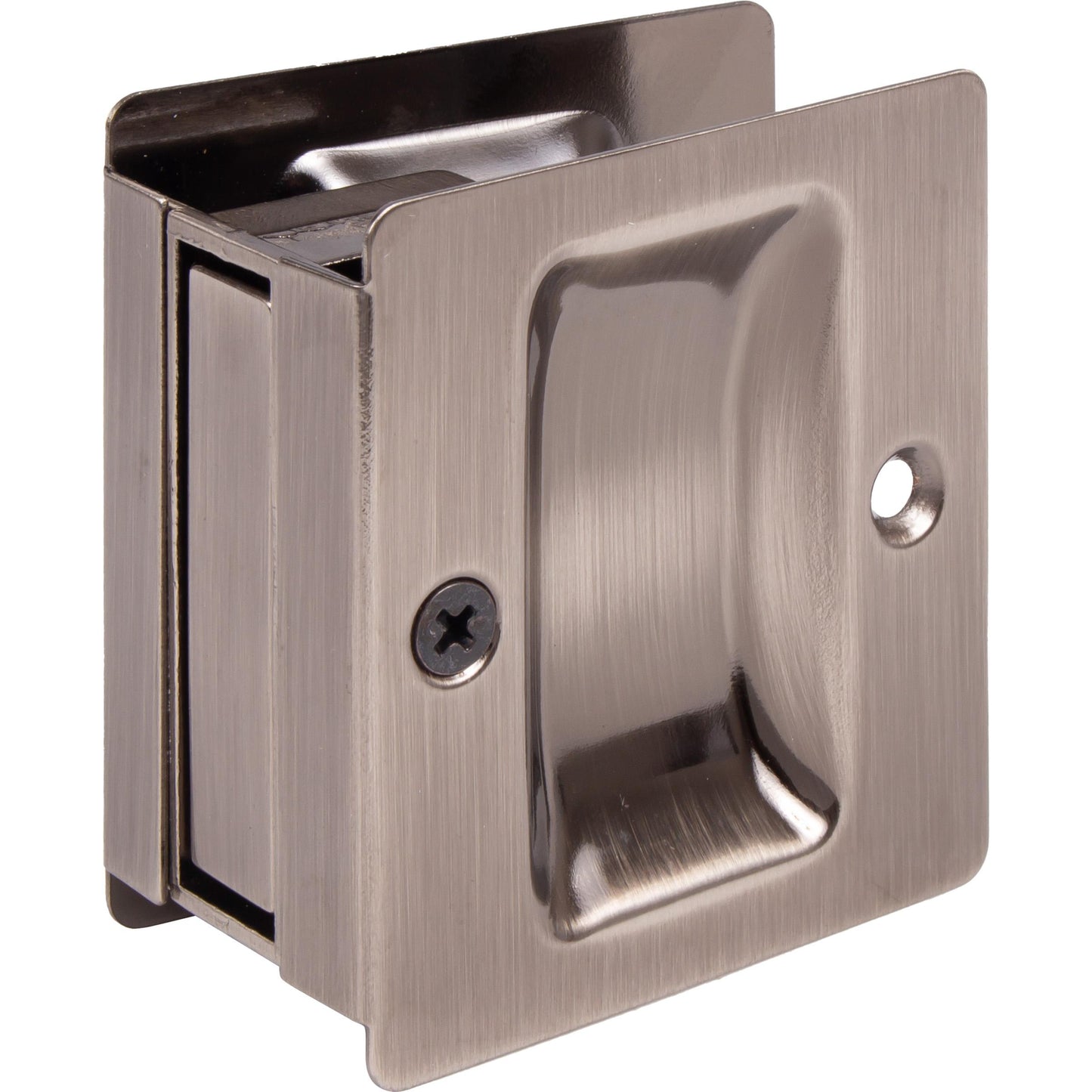 Stone Harbor Hardware Premium Square Pocket Door Lock, Passage Function, Antique Nickel