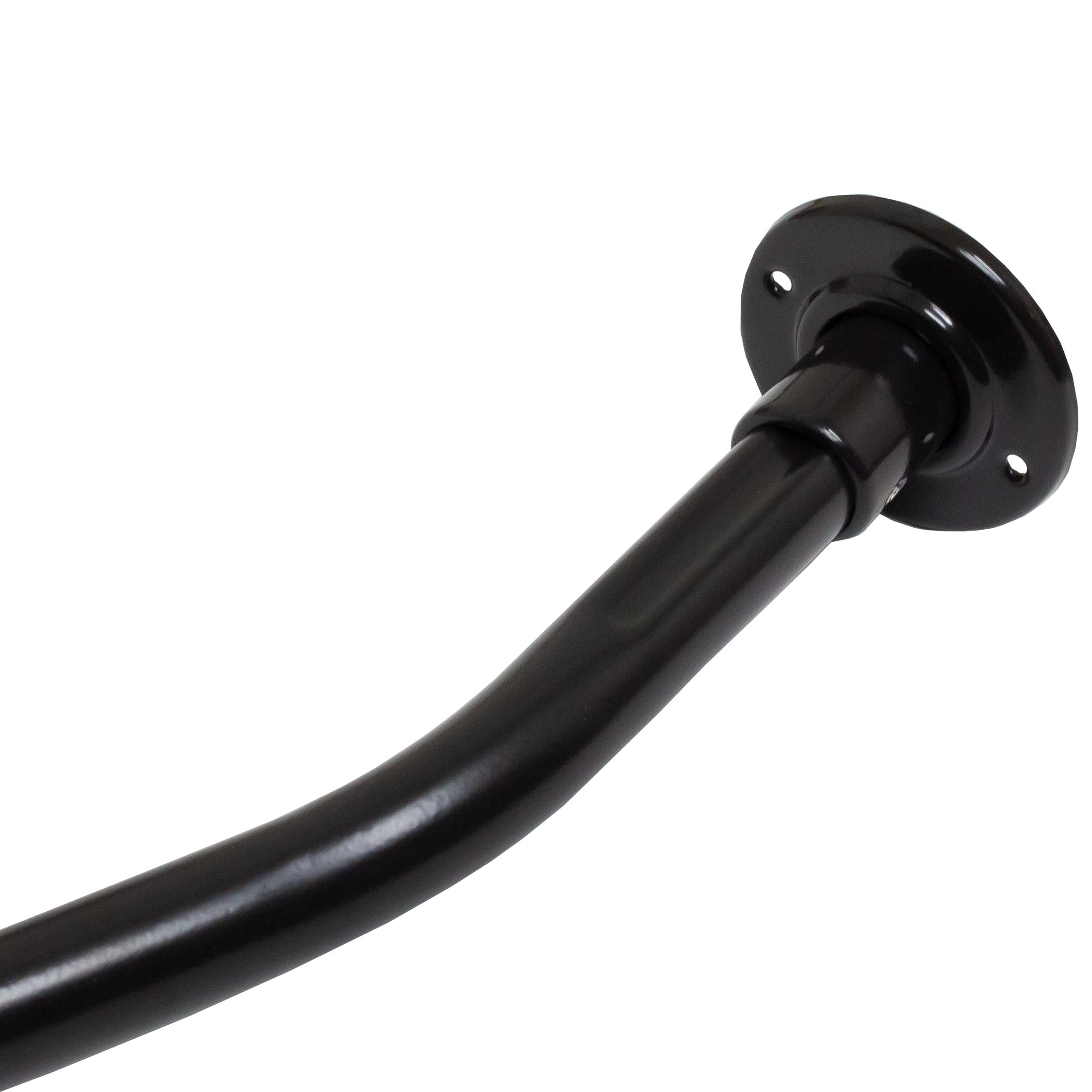 Stone Harbor Hardware Curved Shower Rod, 5 Feet, 3" Diameter Rose, Exposed Screws, Dark Bronze