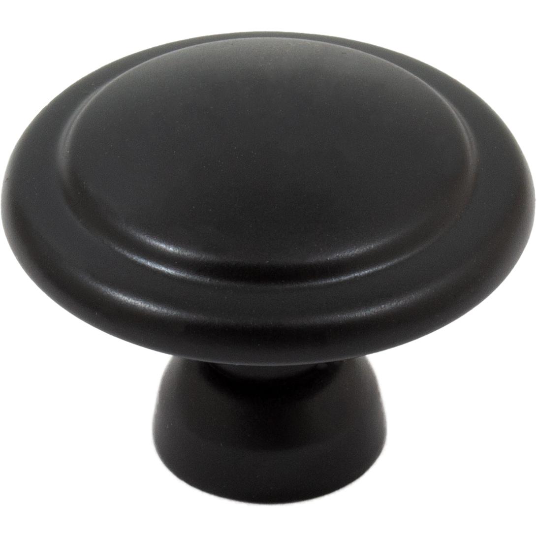 Stone Harbor Hardware Fairport Cabinet Knob, 1 3/8 Inches, Matte Black