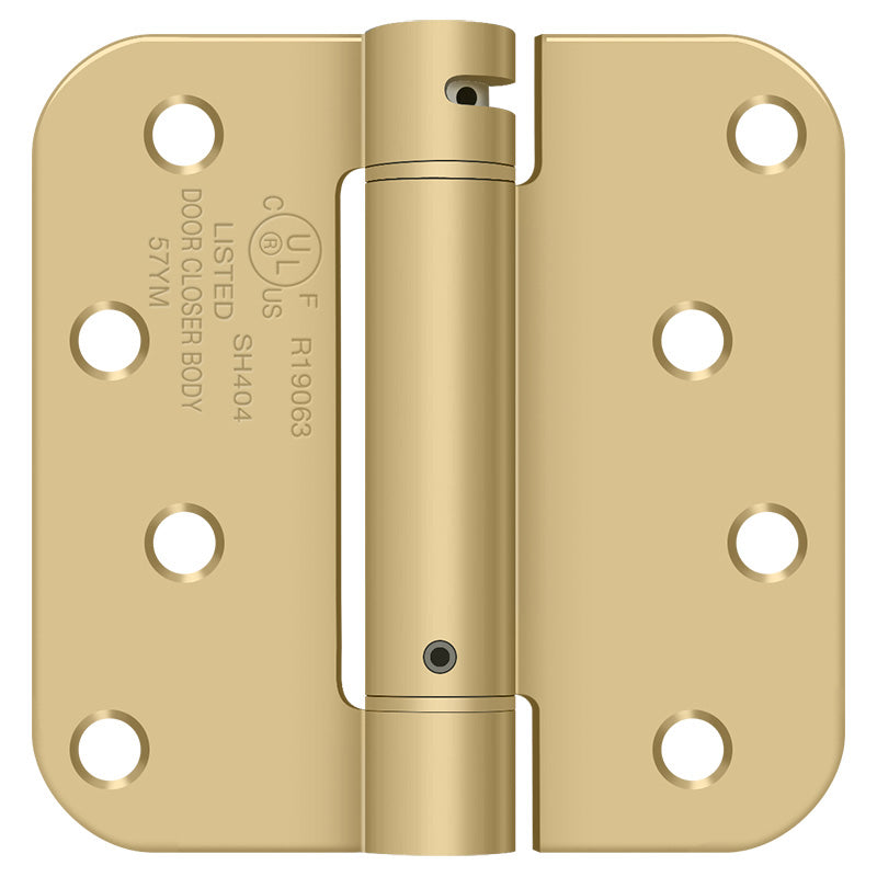 DSH4R54-Z 4" 5/8R Adjustable Spring Hinge - Satin Brass