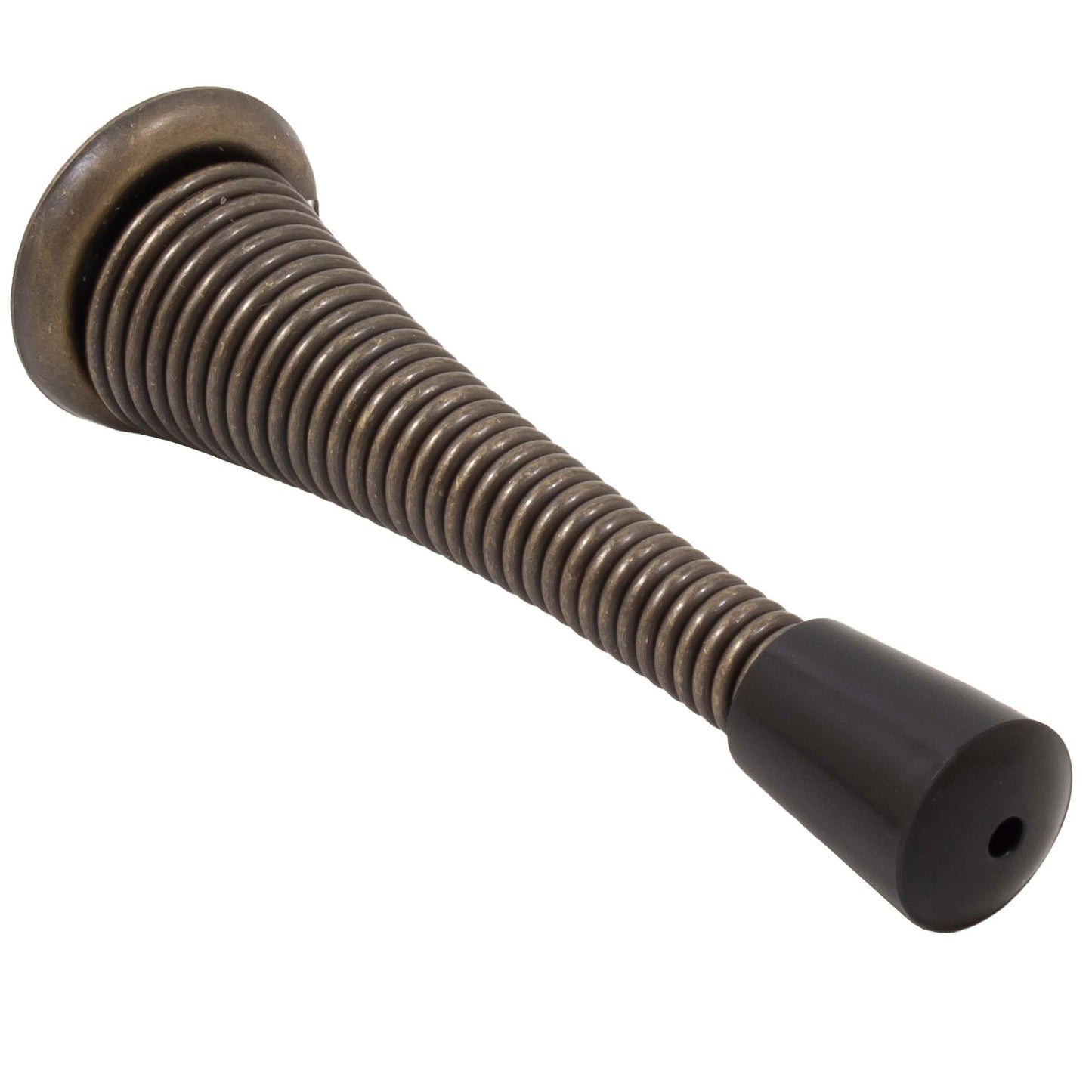 Stone Harbor Hardware Heavy-Duty Spring Door Stop, 3 Inches, Antique Brass