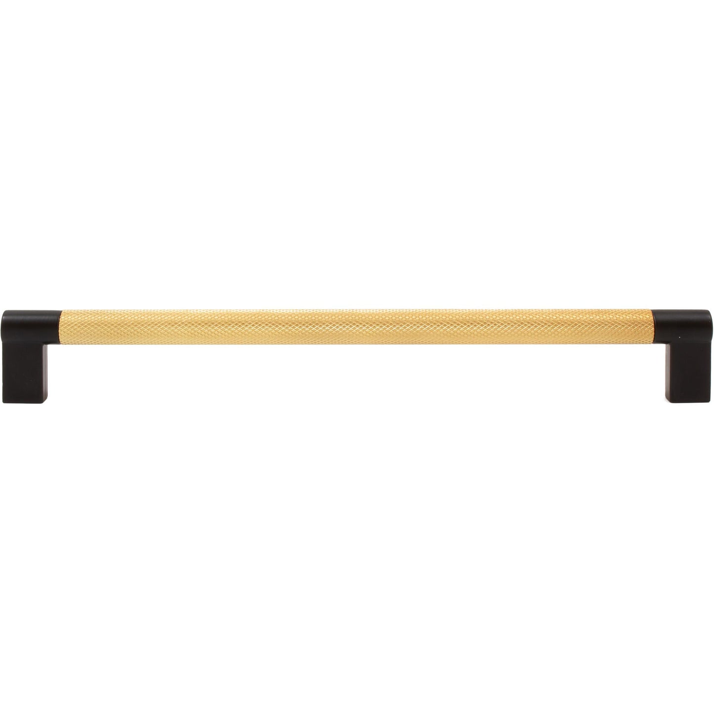 Stone Harbor Hardware Urban Cabinet Pull, 224 Millimeters, Satin Brass with Matte Black Ends