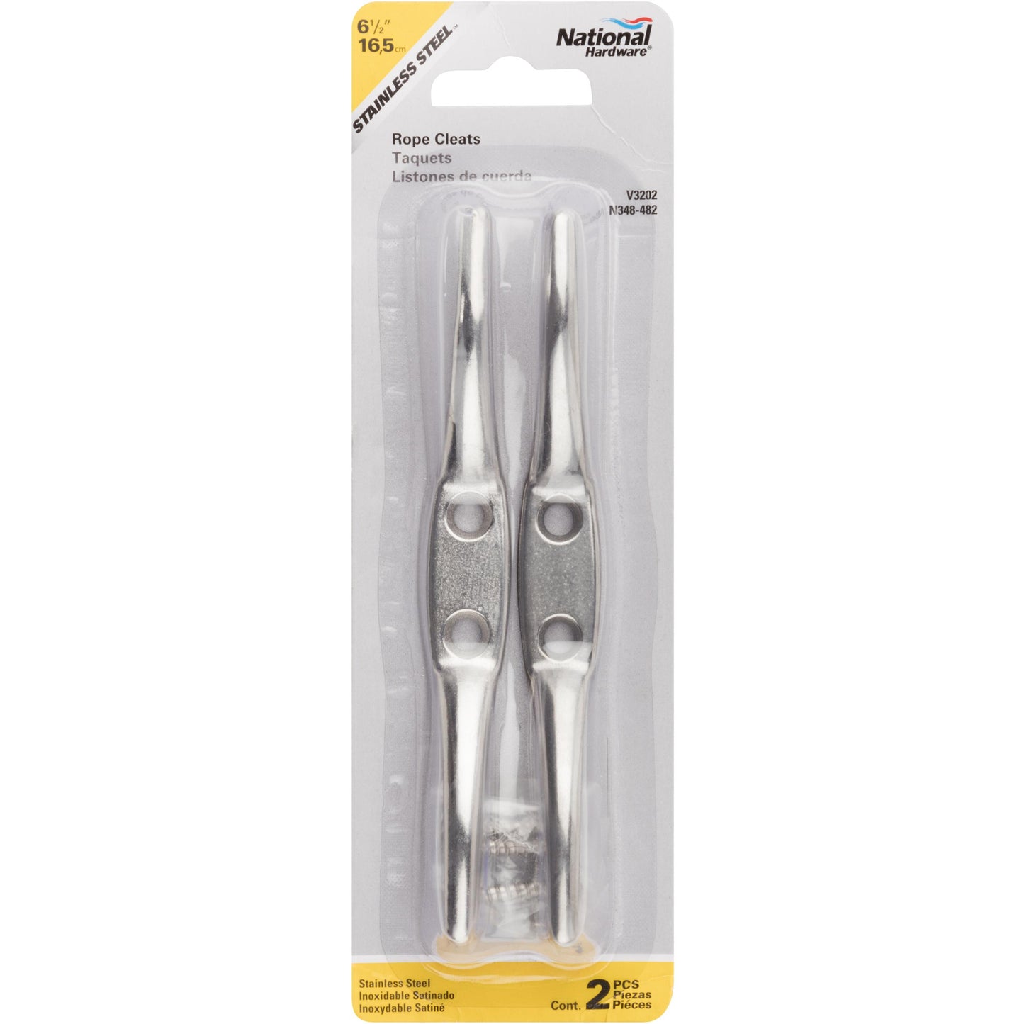 V3202 6" Rope Cleat 2/pk - Stainless Steel