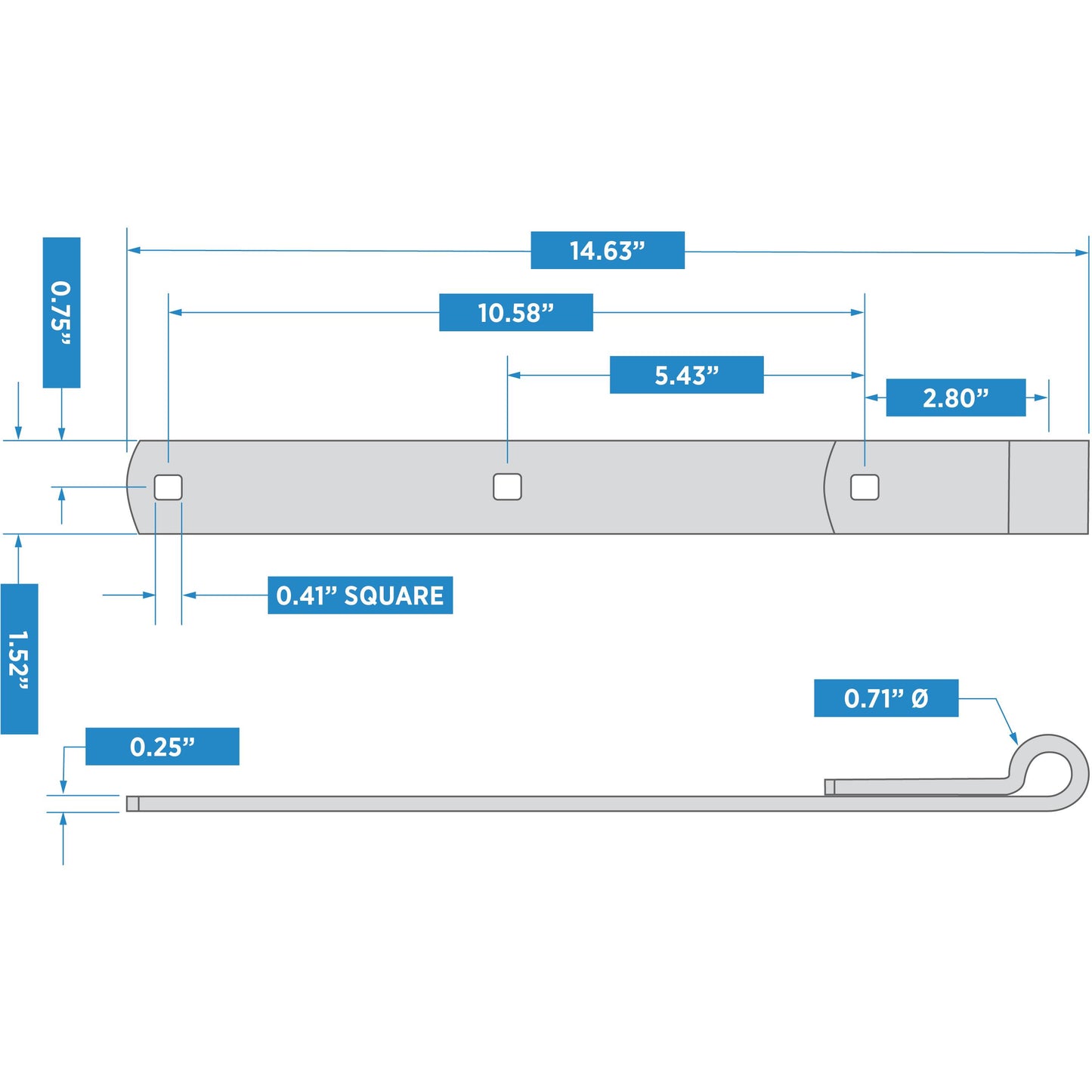 National Hardware - 294BC 14" Hinge Strap - Zinc Plated