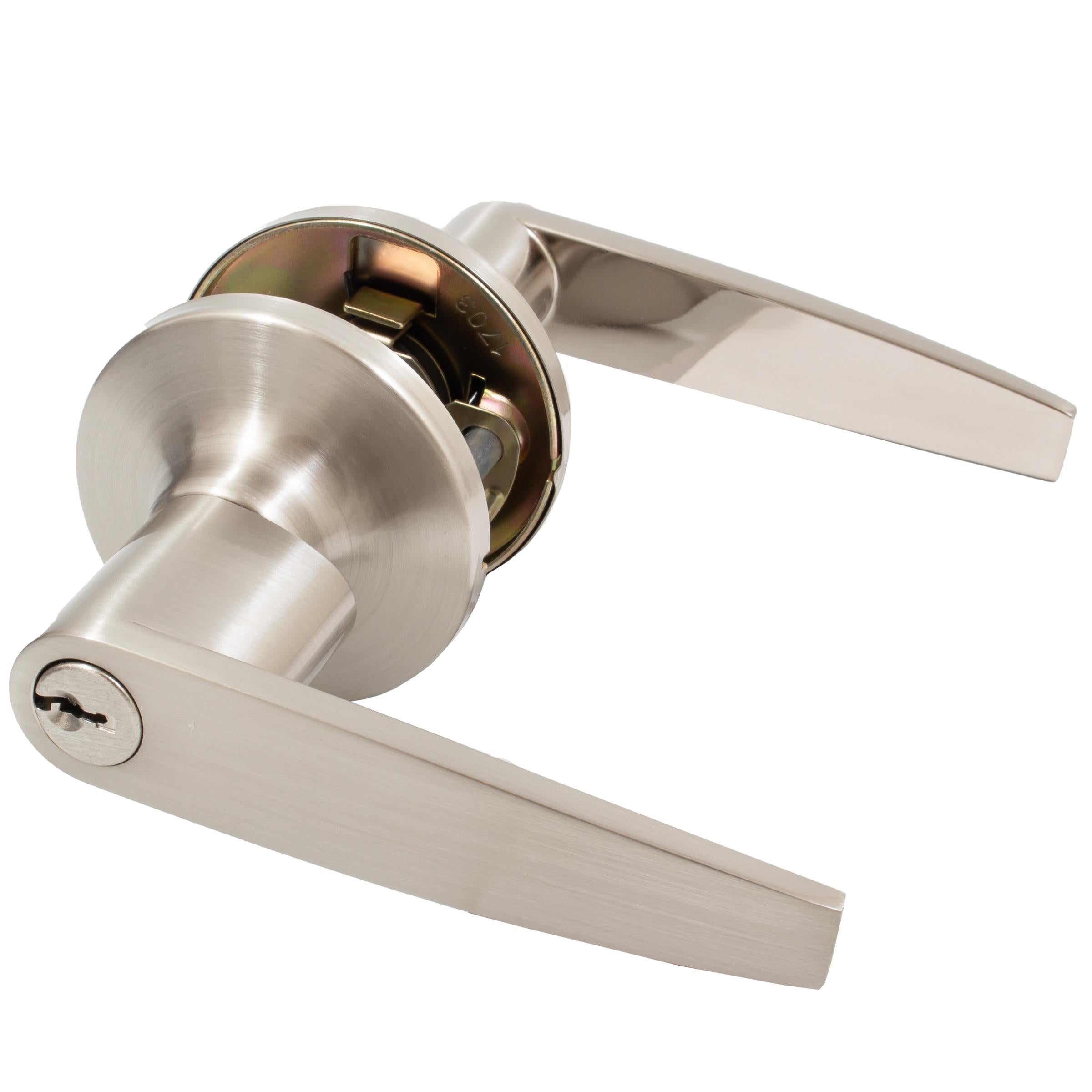 Stone Harbor Hardware Tucson Door Lever, Entry Latch, SC Keyway, Satin Nickel
