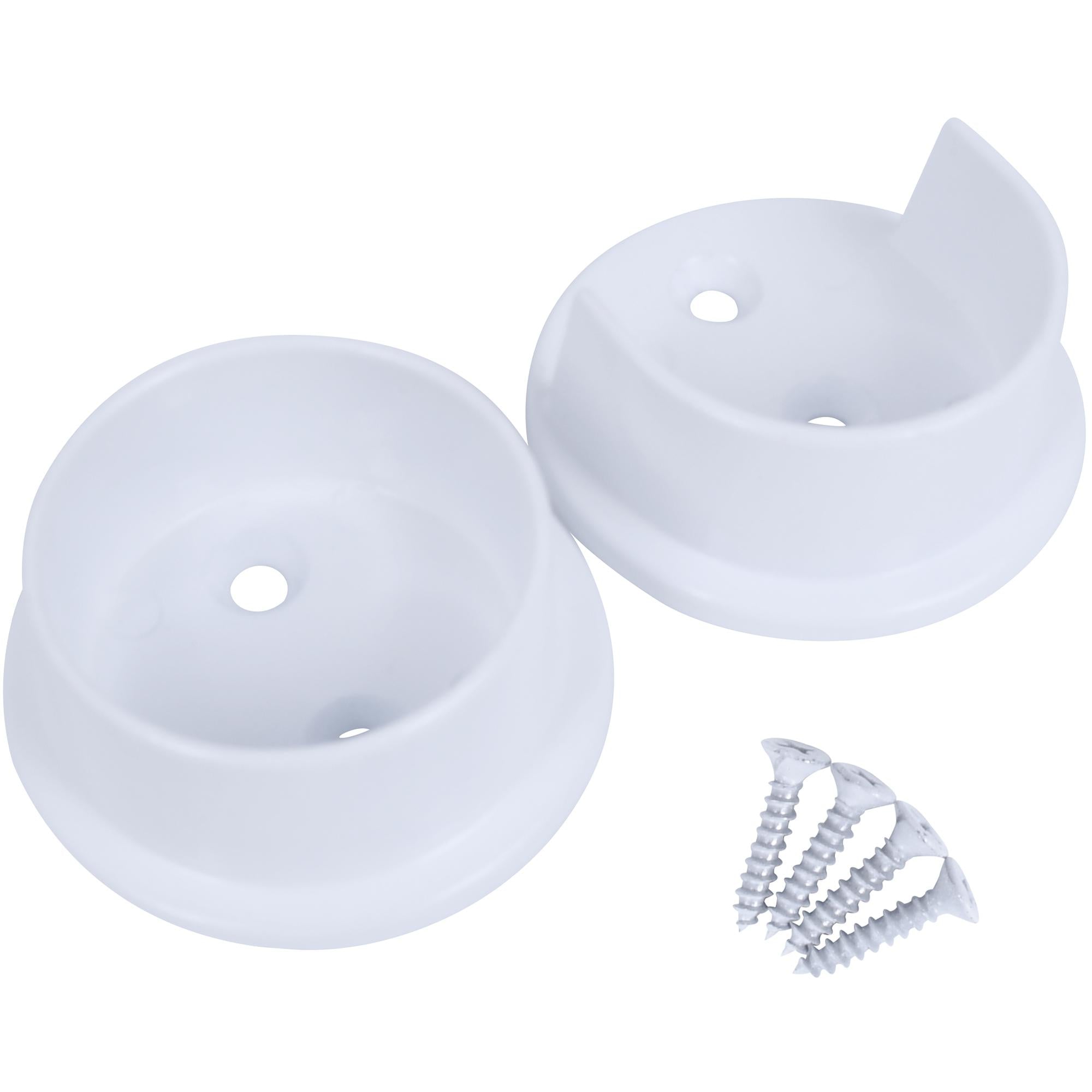 Stone Harbor Hardware Heavy-Duty Pole Sockets, 2 Holes, White