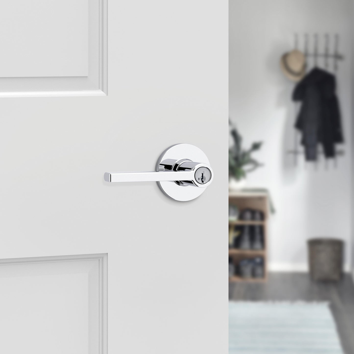 438CSL RDT 26 SMT RCAL UL 3031 23155 LK Casey Entry Less Keys - Polished Chrome