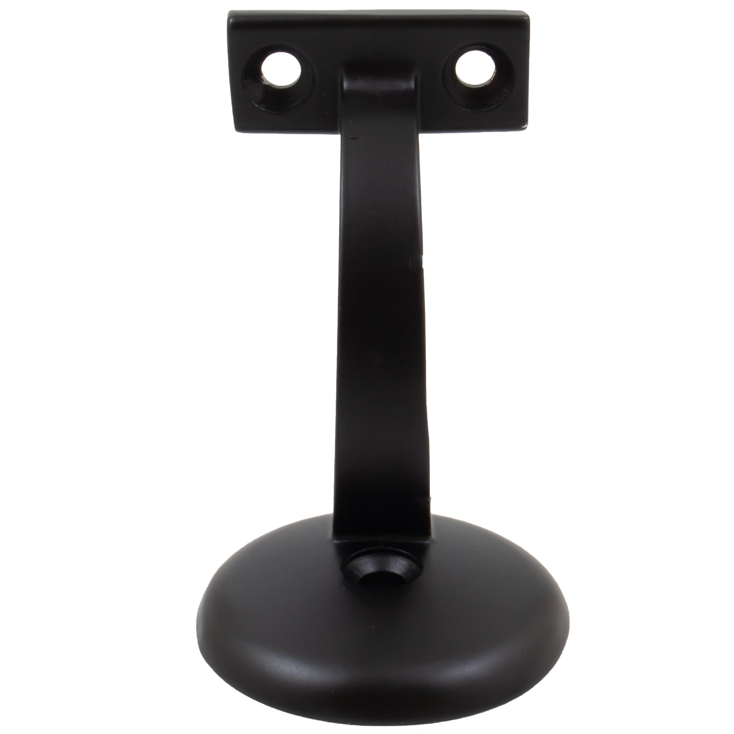 Stone Harbor Hardware Heavy-Duty Aluminum Handrail Bracket with 2-1/8" Round Base, Matte Black