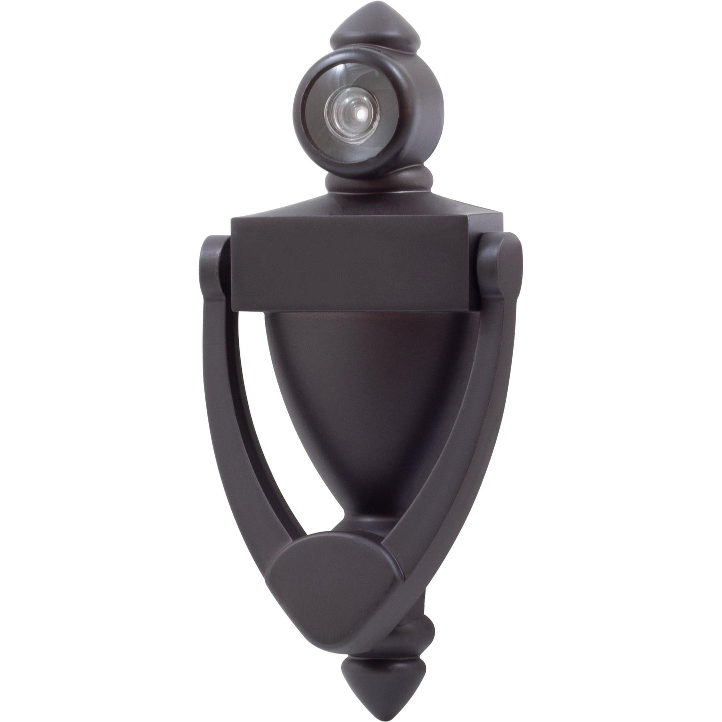 Stone Harbor Hardware Door Knocker with 180° Viewer, 5 Inches, Oil-Rubbed Bronze