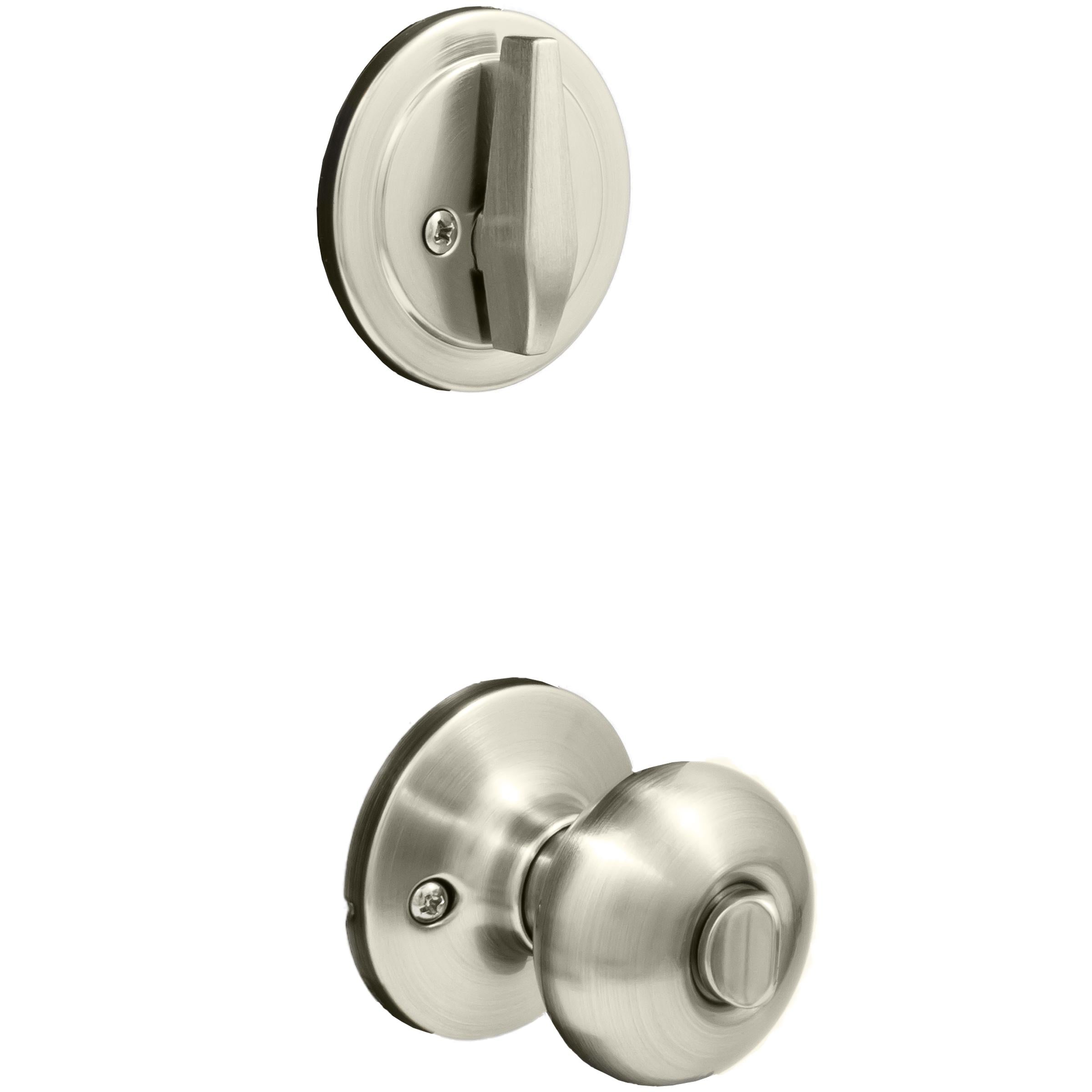 Stone Harbor Hardware Highland Door Knob Combo (With Deadbolt), KW Keyway, Satin Nickel