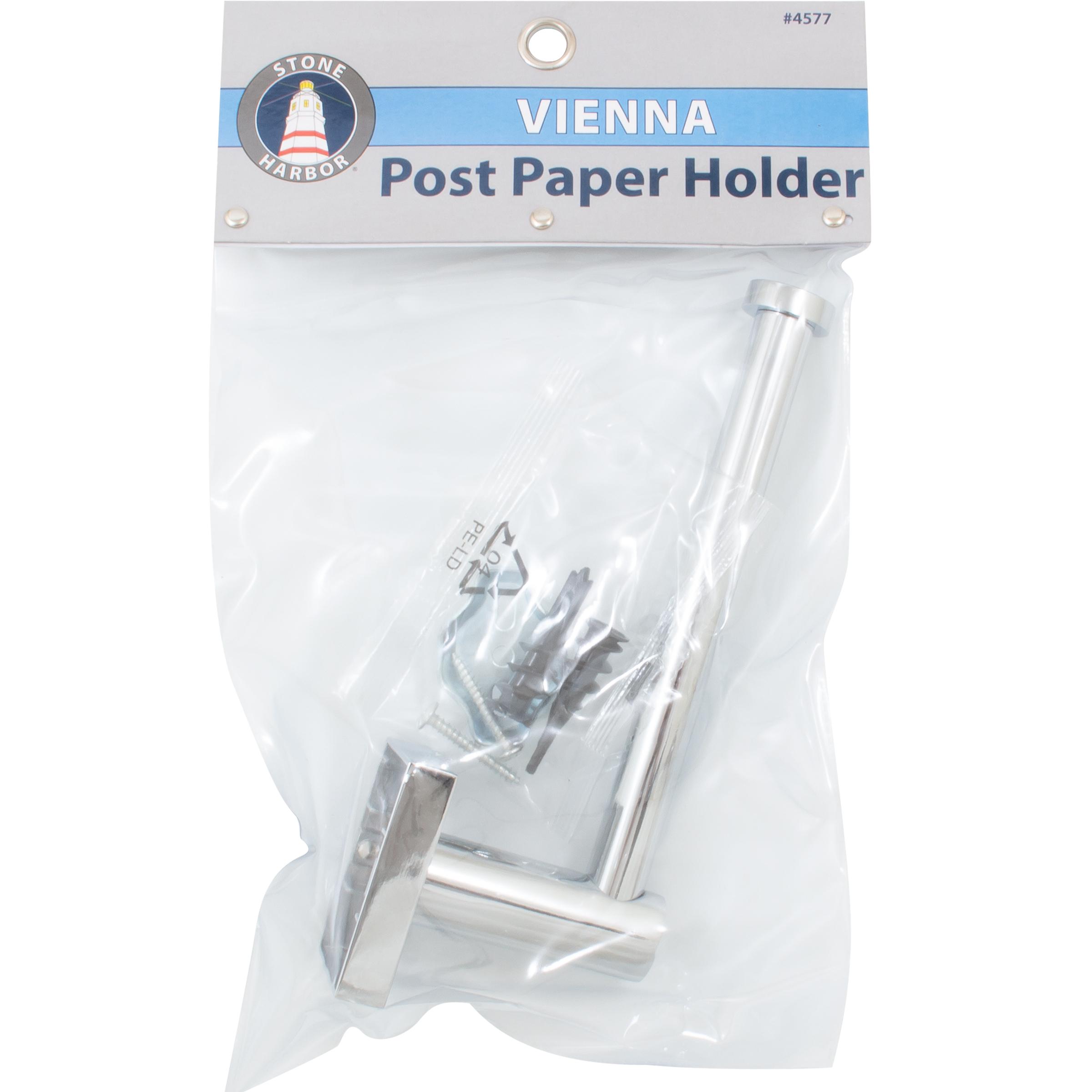 Stone Harbor Hardware Vienna Post Toilet Paper Holder, Polished Chrome