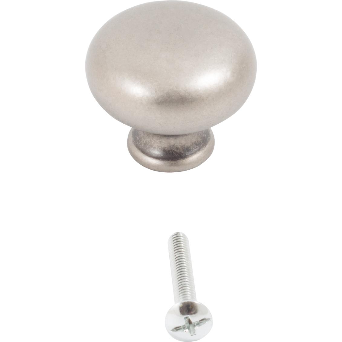 Stone Harbor Hardware Round Cabinet Knob, 1-1/4 Inches, Weathered Nickel