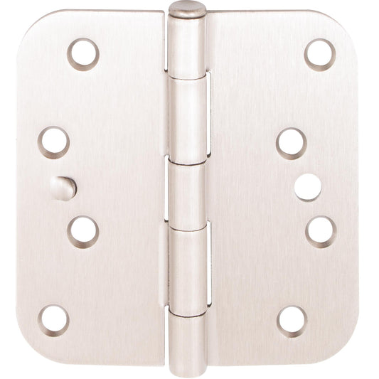 Stone Harbor Hardware Security Tab Hinge, 4 Inches, 5/8" Radius Corner, 2-Pack, Satin Nickel