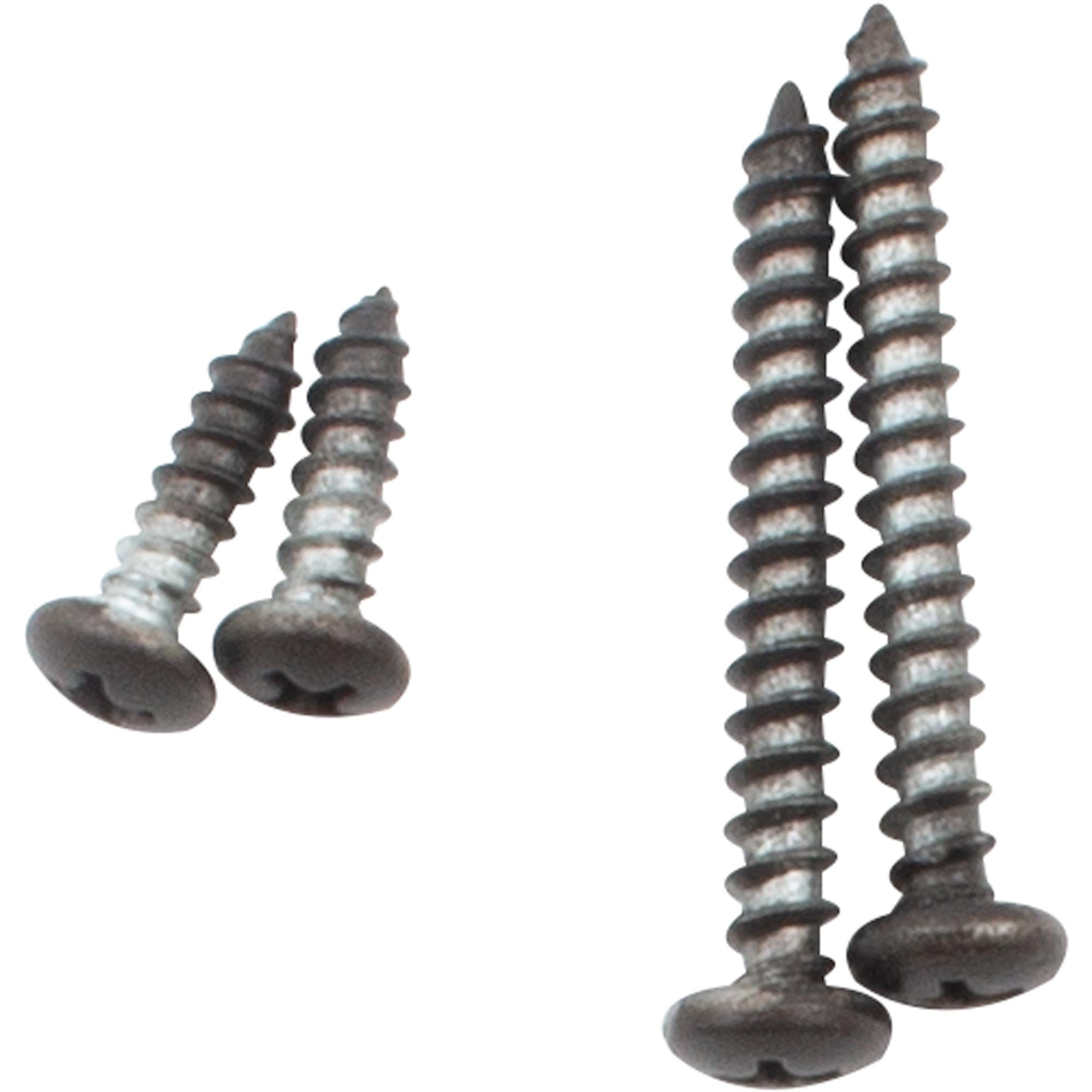 Stone Harbor Hardware Screws for Shelf Brackets, 4-Pack, 1-1/2" (2) and 1/2" (2) Screws, Dark Bronze