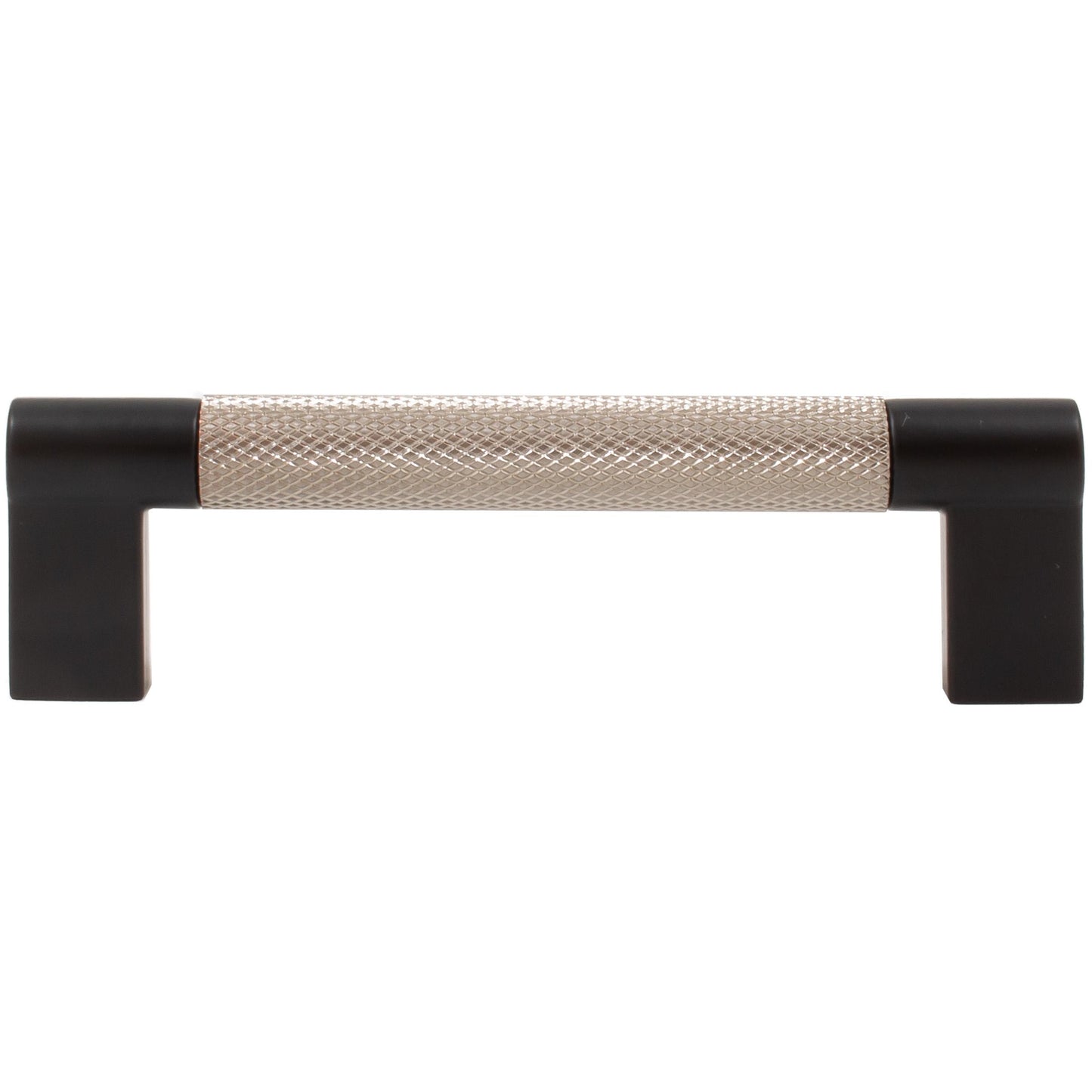 Stone Harbor Hardware Urban Cabinet Pull, 96 Millimeters, Satin Nickel with Matte Black Ends