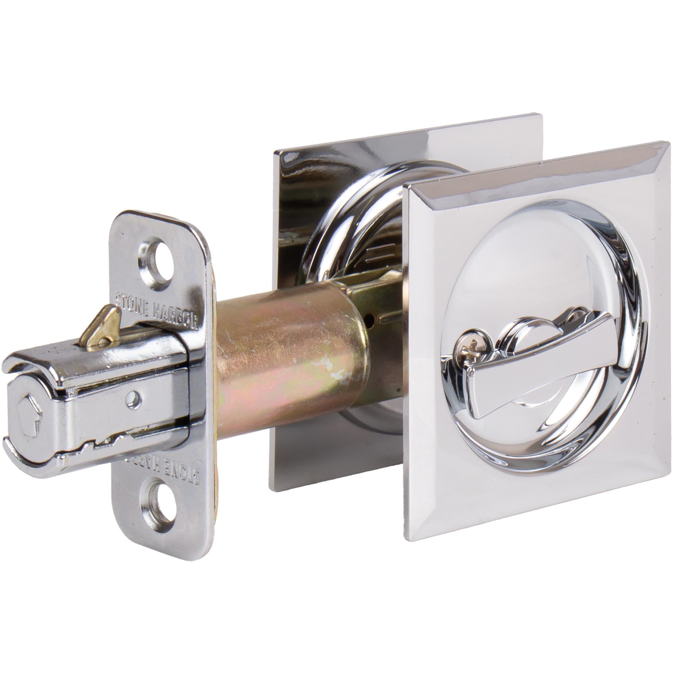 Contemporary Square Pocket Door Lock Privacy