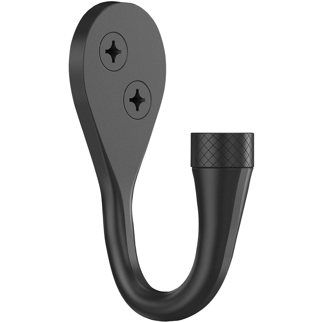 V1456 Powell Knurled Hook 2/pk - Matte Black