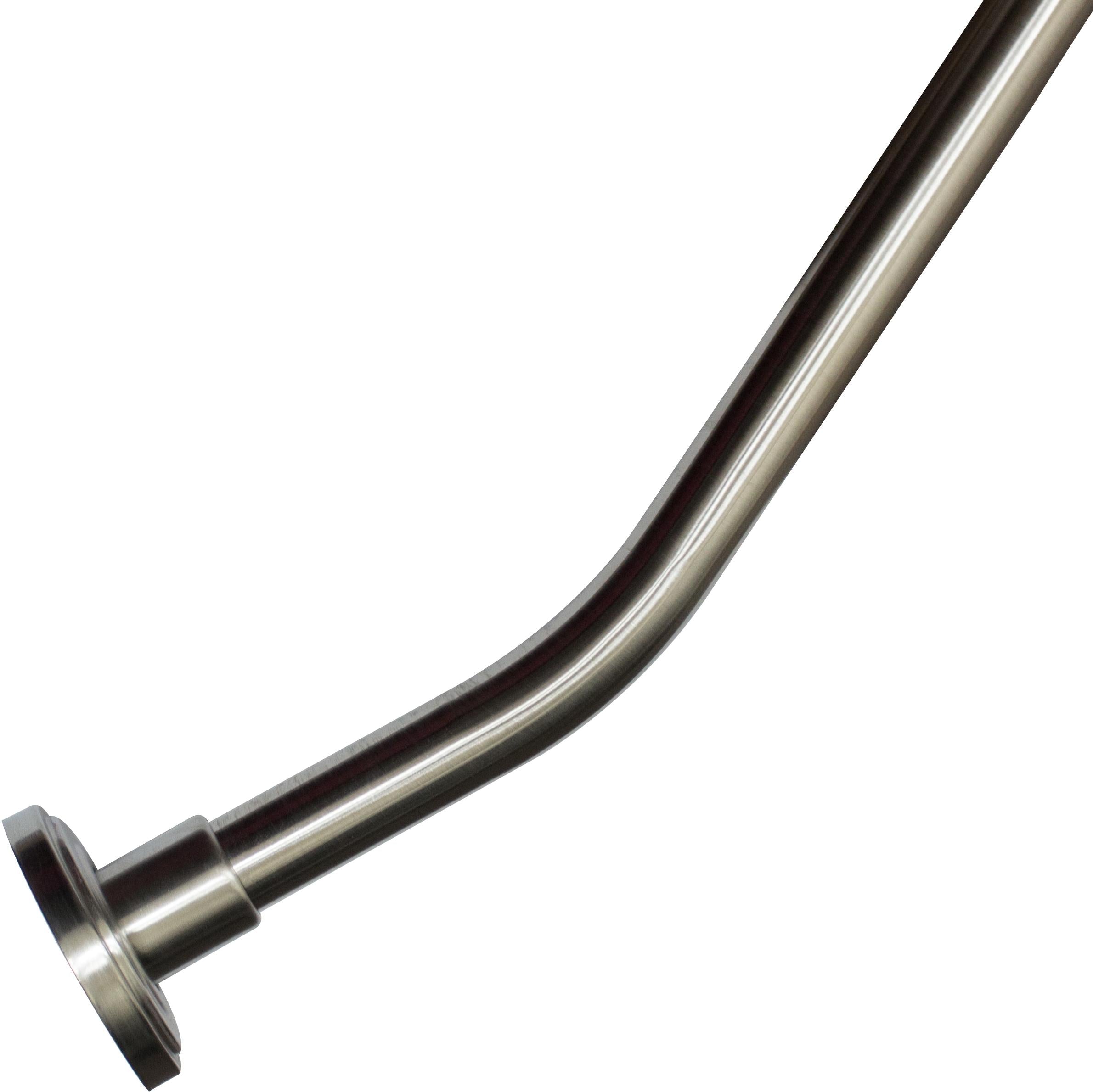 Stone Harbor Hardware Charlotte Curved Shower Rod, 5 Feet, 3" Diameter Rose, Concealed Screws, Satin Stainless Steel