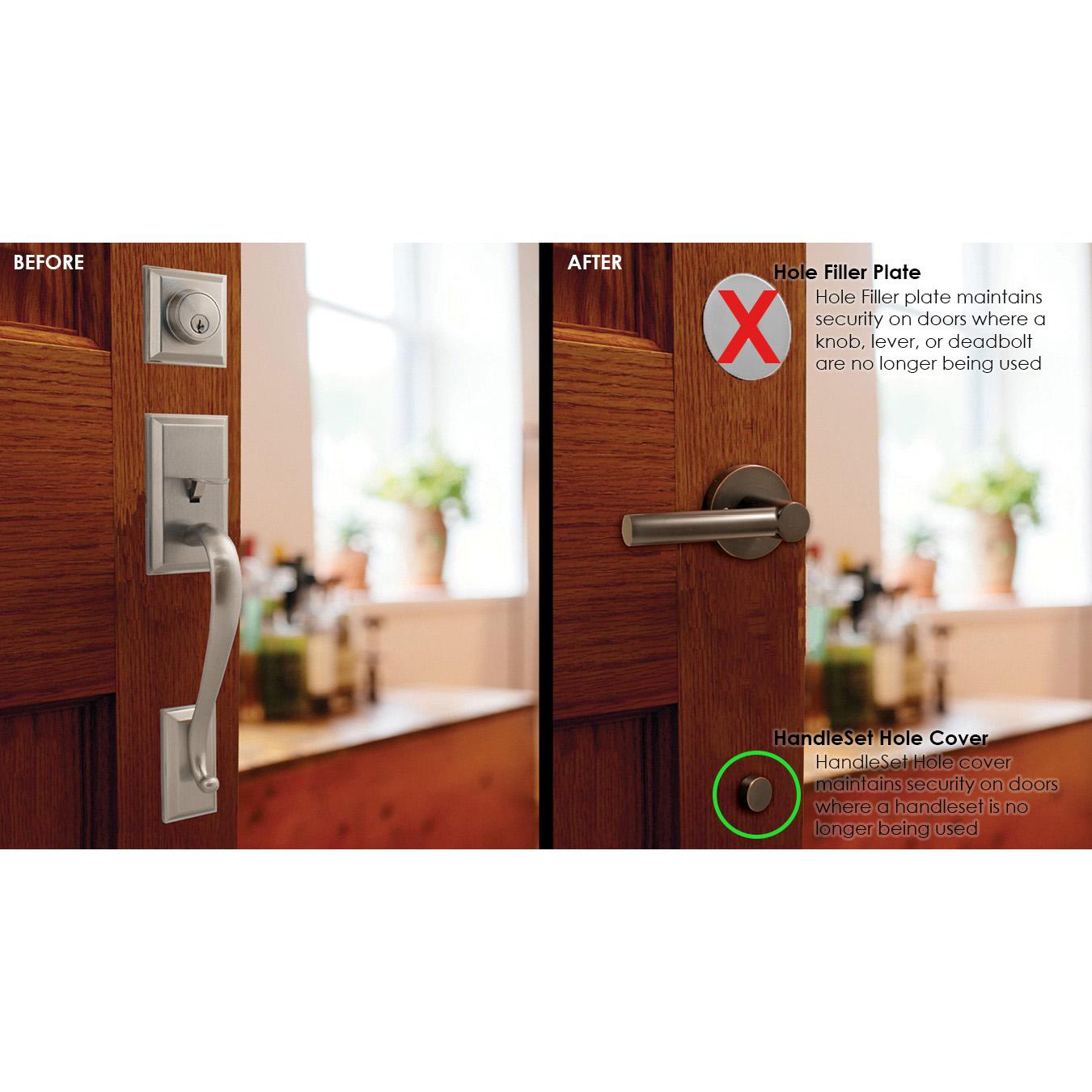 Stone Harbor Hardware Round Handleset Hole Cover, 1" Diameter, Fits Doors 1-3/8" to 2-1/4" Thick, Matte Black