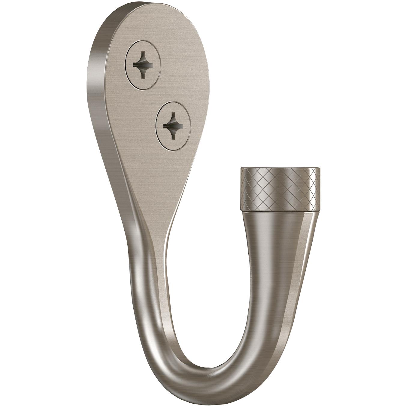 V1456 Powell Knurled Hook 2/pk - Satin Nickel